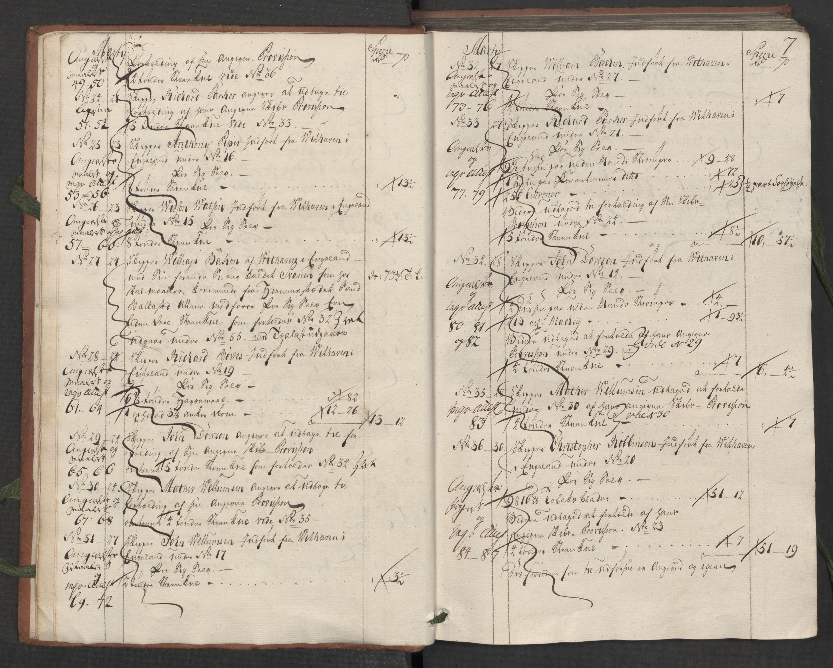 Generaltollkammeret, tollregnskaper, AV/RA-EA-5490/R33/L0034/0001: Tollregnskaper Trondheim A / Inngående hovedtollbok, 1753