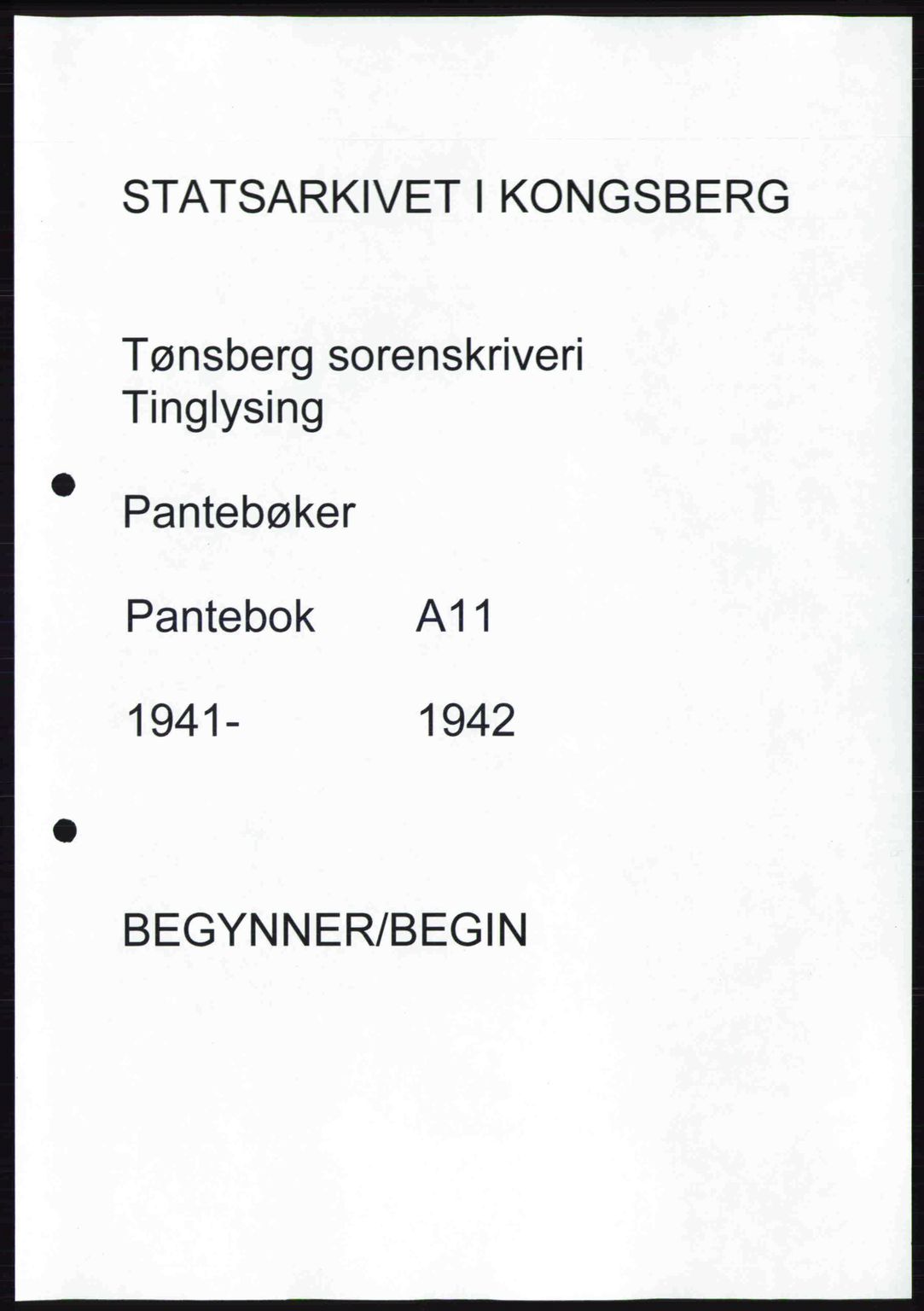 Tønsberg sorenskriveri, AV/SAKO-A-130/G/Ga/Gaa/L0011: Pantebok nr. A11, 1941-1942