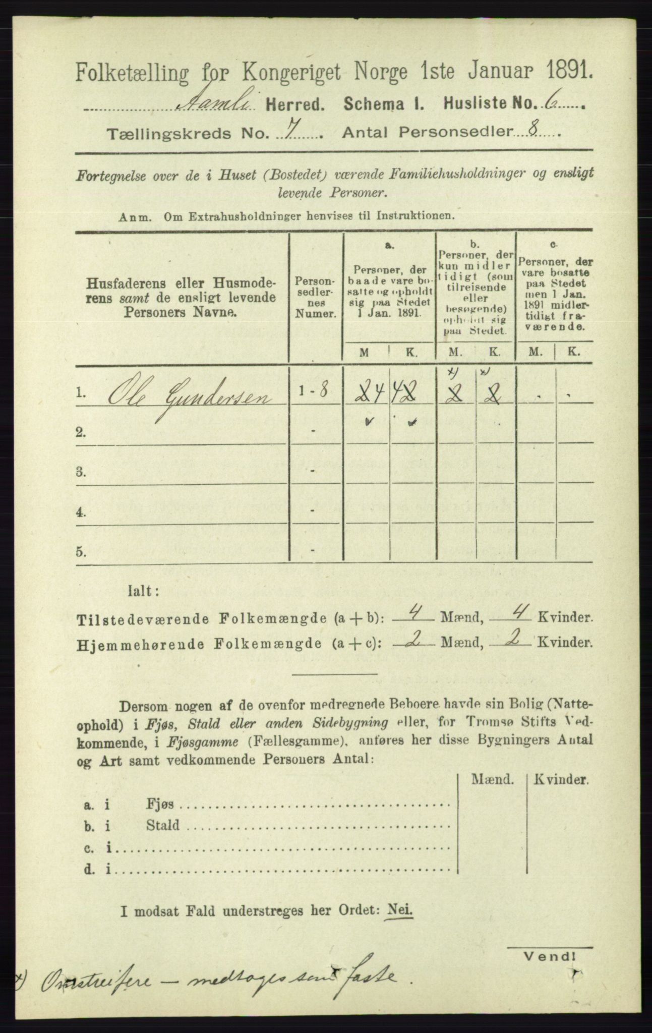 RA, Folketelling 1891 for 0929 Åmli herred, 1891, s. 921