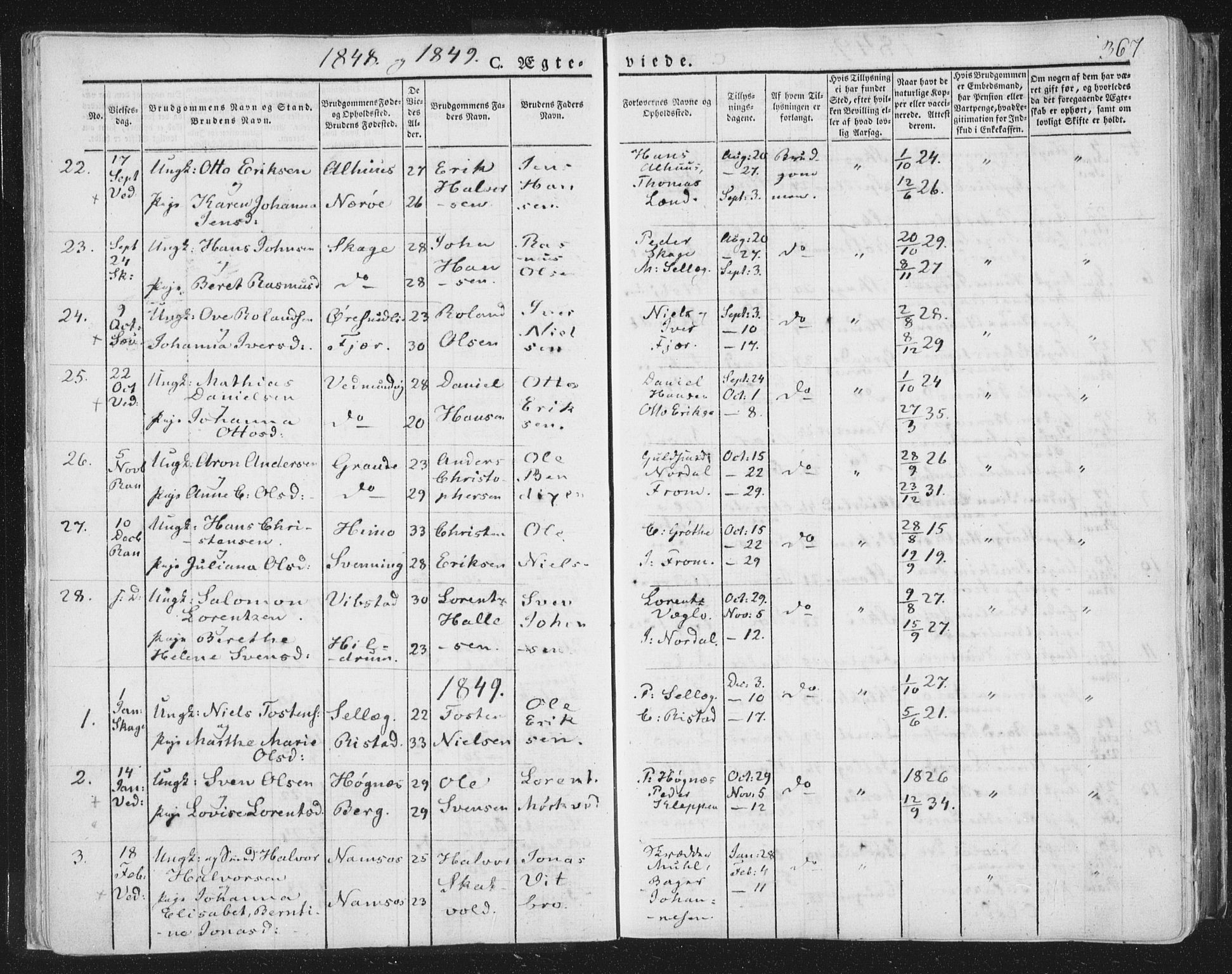 Ministerialprotokoller, klokkerbøker og fødselsregistre - Nord-Trøndelag, SAT/A-1458/764/L0552: Ministerialbok nr. 764A07b, 1824-1865, s. 367