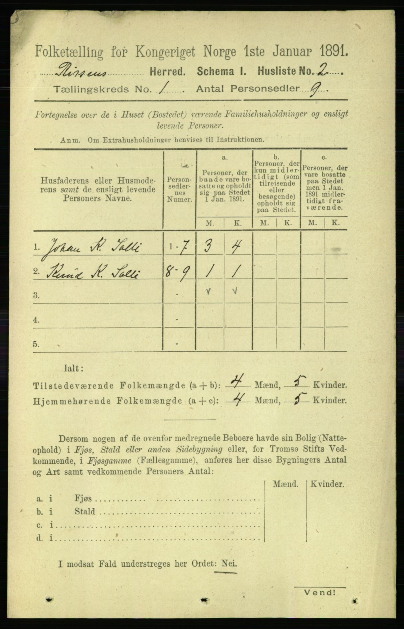 RA, Folketelling 1891 for 1624 Rissa herred, 1891, s. 26