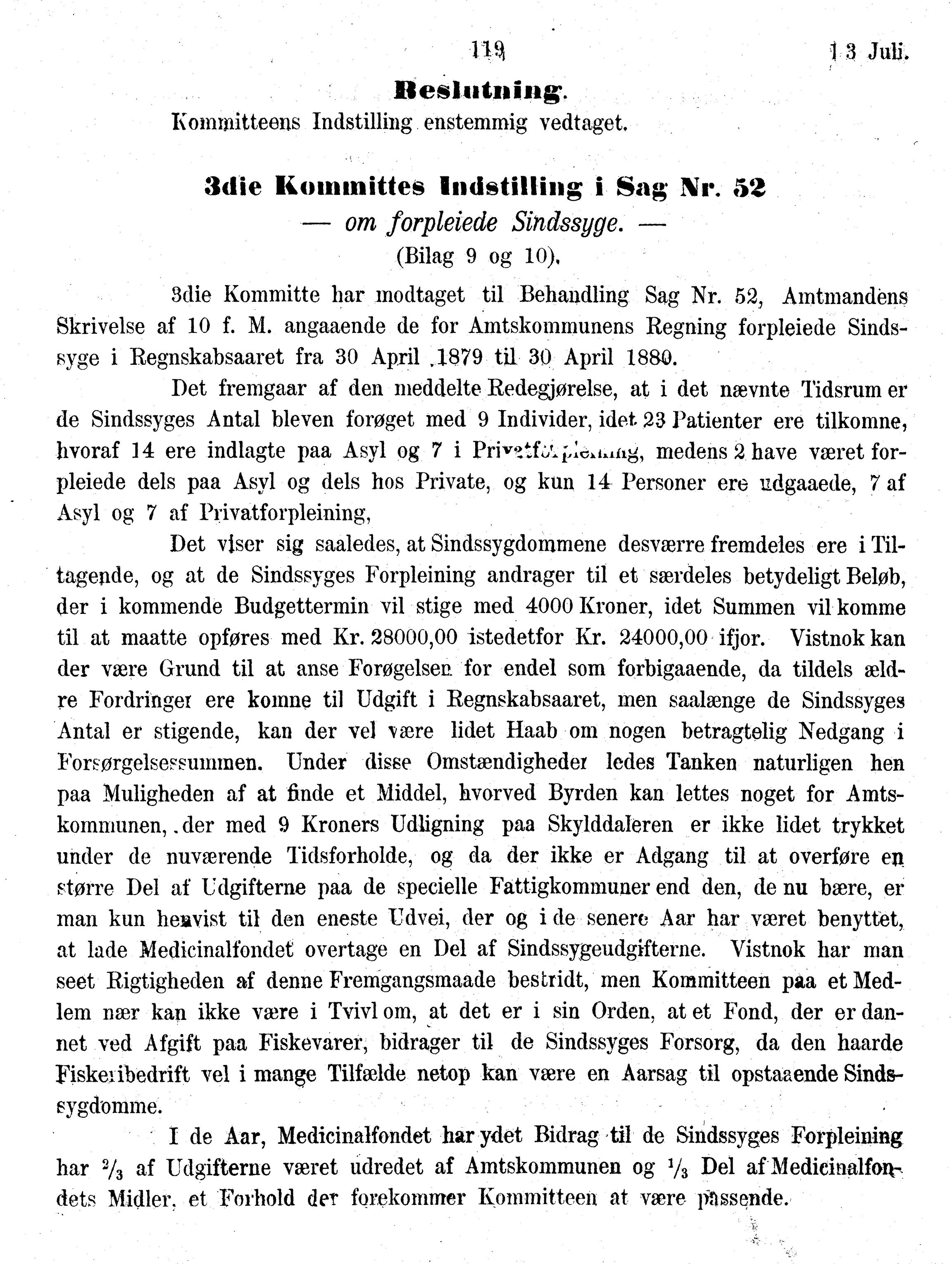 Nordland Fylkeskommune. Fylkestinget, AIN/NFK-17/176/A/Ac/L0010: Fylkestingsforhandlinger 1874-1880, 1874-1880