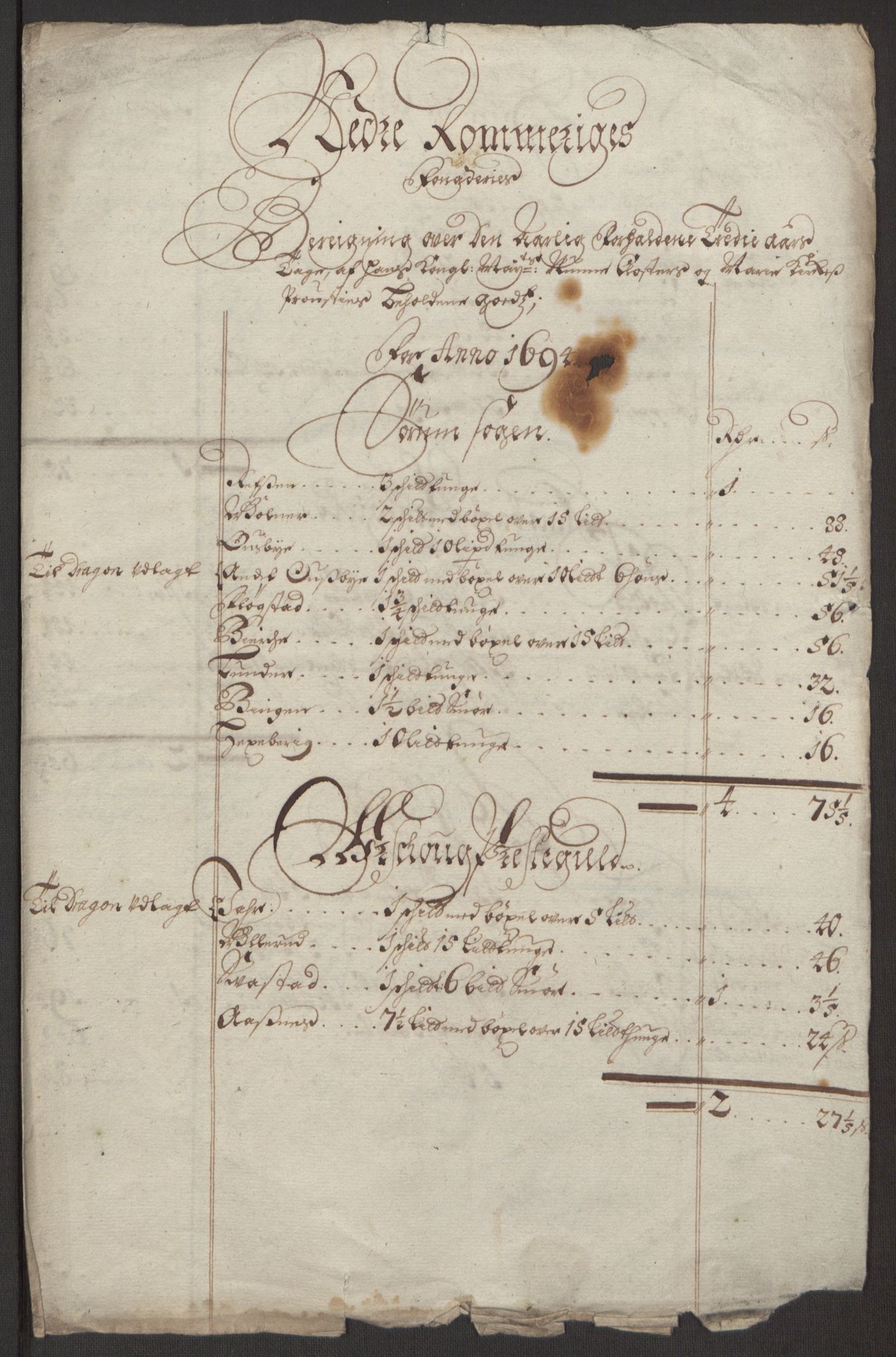 Rentekammeret inntil 1814, Reviderte regnskaper, Fogderegnskap, RA/EA-4092/R11/L0579: Fogderegnskap Nedre Romerike, 1694-1695, s. 21