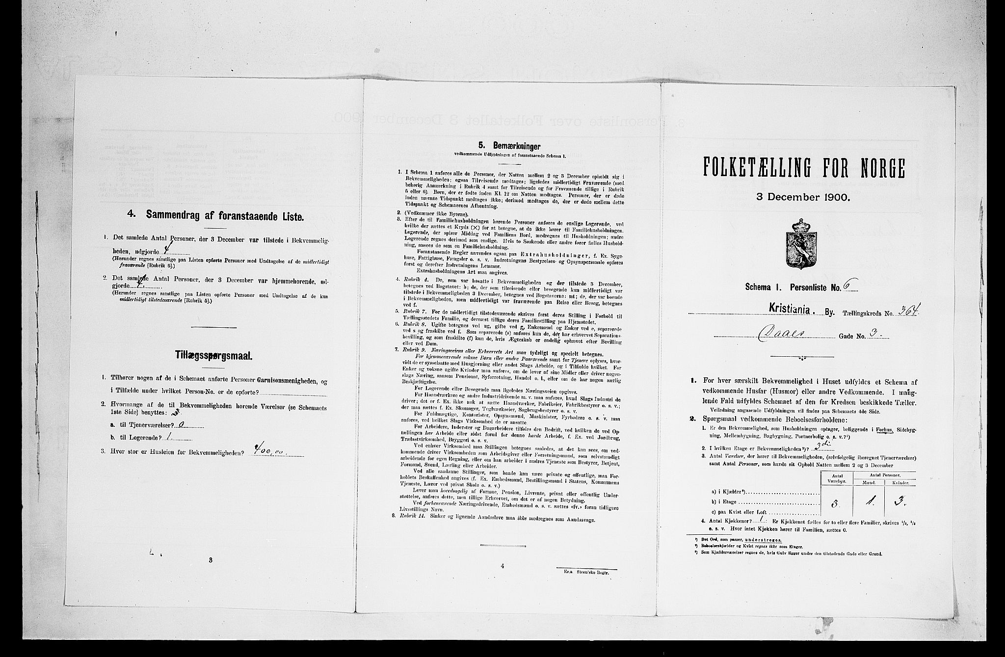 SAO, Folketelling 1900 for 0301 Kristiania kjøpstad, 1900, s. 14259