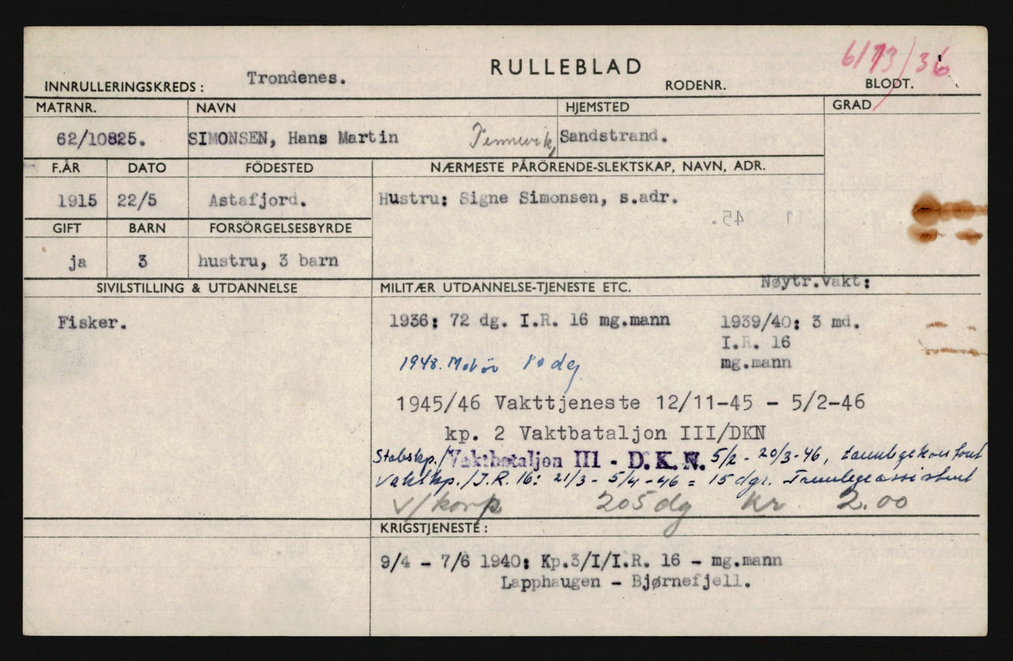 Forsvaret, Troms infanteriregiment nr. 16, AV/RA-RAFA-3146/P/Pa/L0020: Rulleblad for regimentets menige mannskaper, årsklasse 1936, 1936, s. 1197