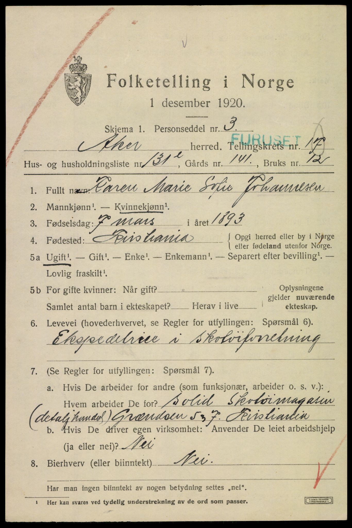 SAO, Folketelling 1920 for 0218 Aker herred, 1920, s. 105660