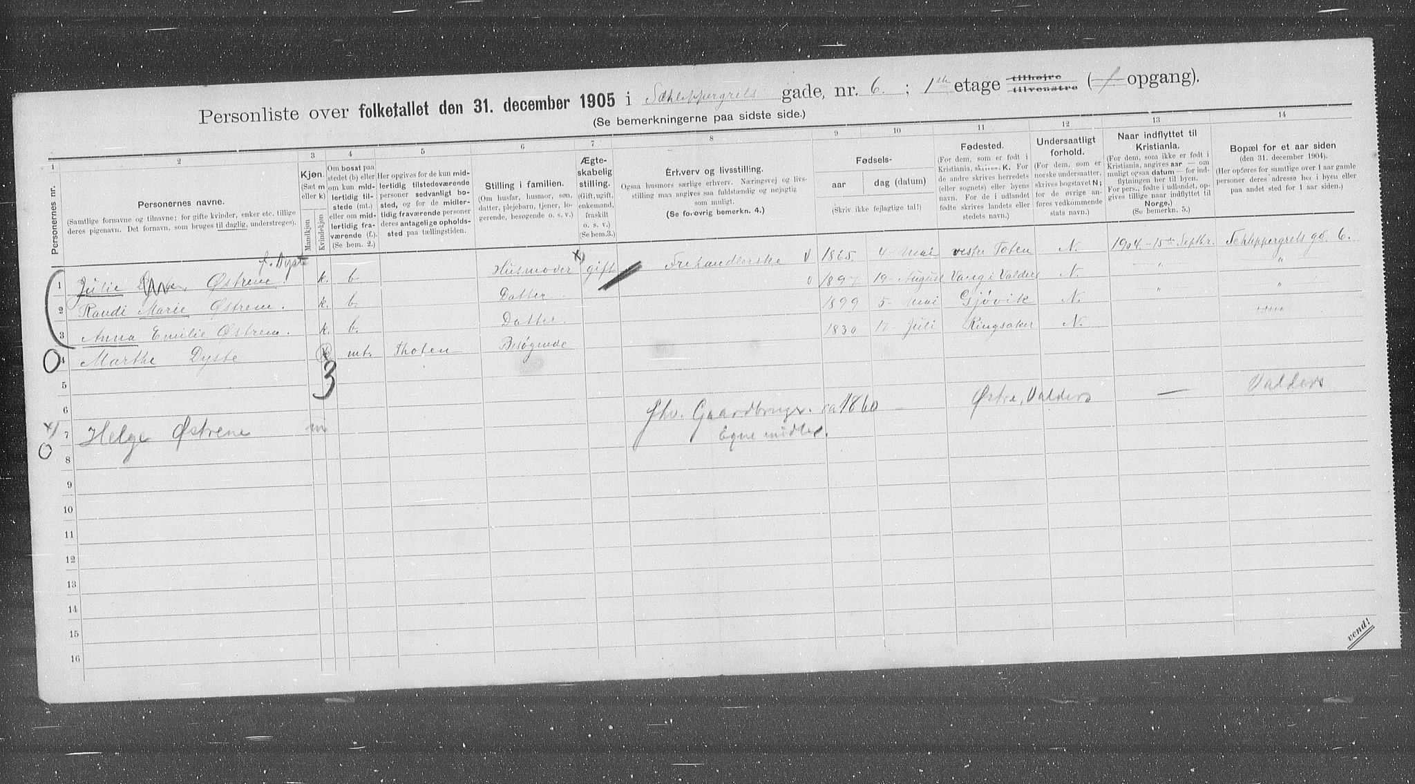 OBA, Kommunal folketelling 31.12.1905 for Kristiania kjøpstad, 1905, s. 46688
