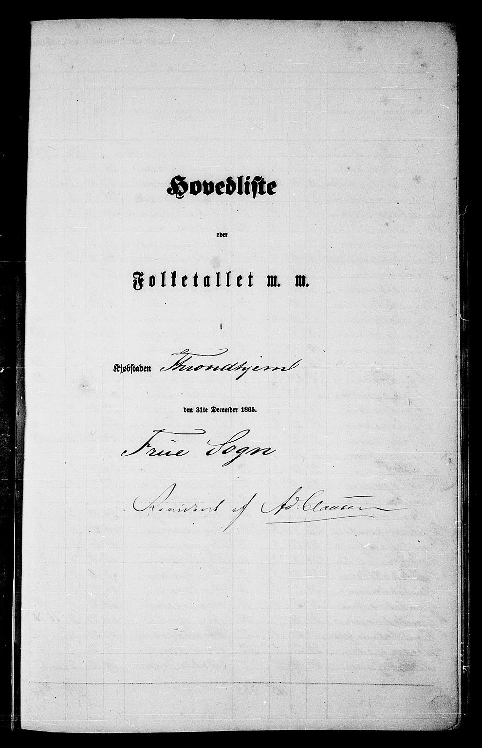 RA, Folketelling 1865 for 1601 Trondheim kjøpstad, 1865, s. 15