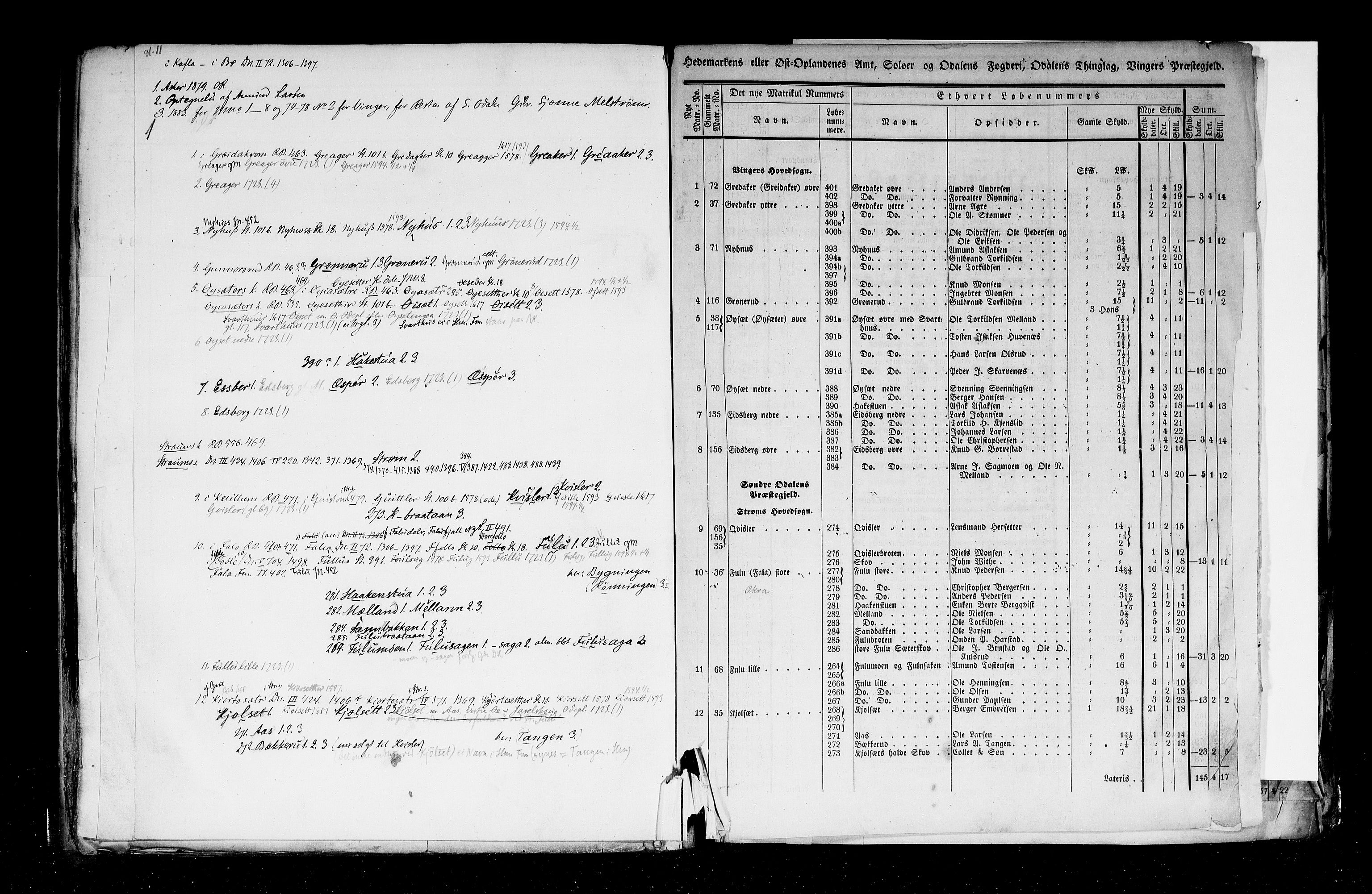 Rygh, AV/RA-PA-0034/F/Fb/L0003: Matrikkelen for 1838 - Hedemarken amt (Hedmark fylke), 1838