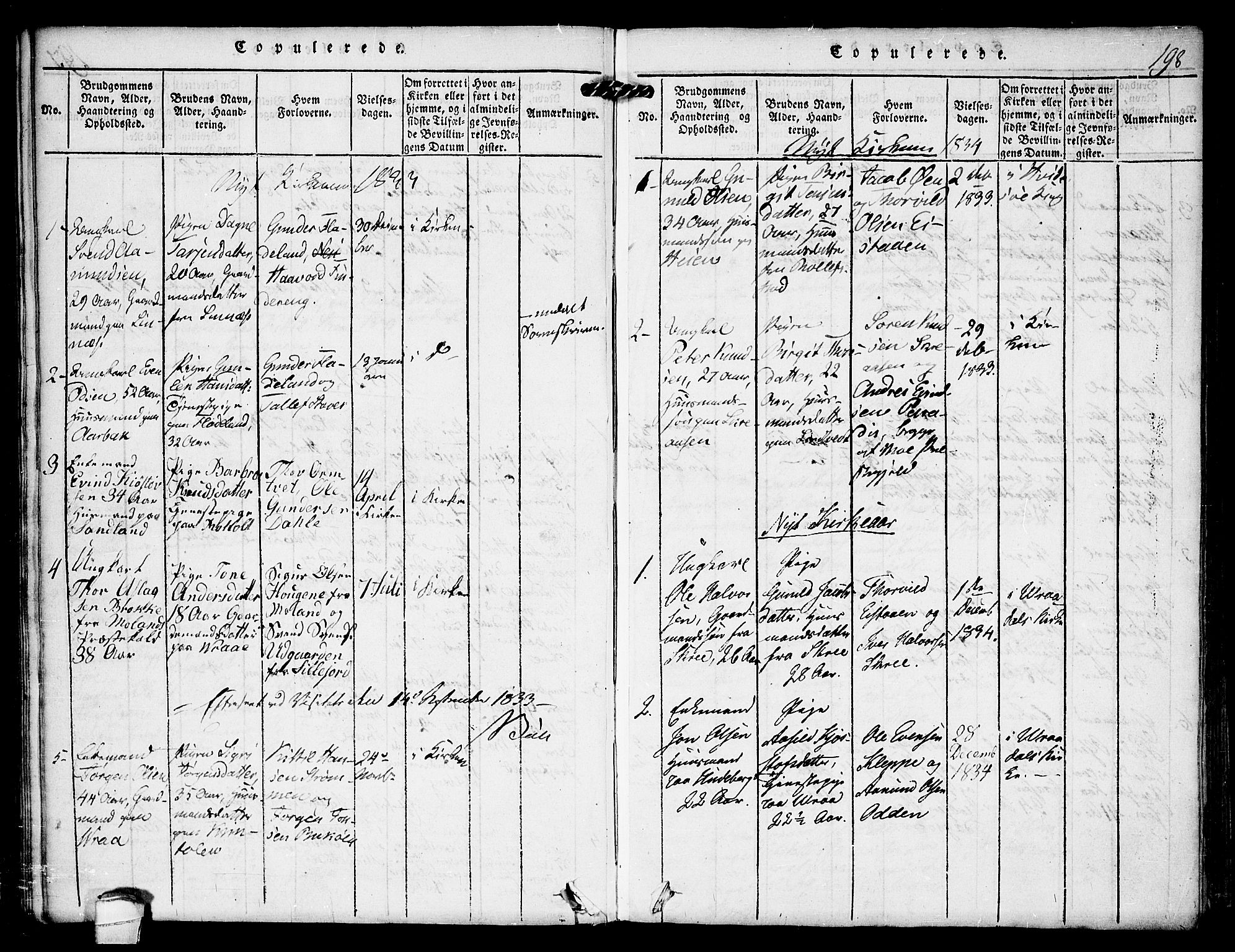 Kviteseid kirkebøker, AV/SAKO-A-276/F/Fc/L0001: Ministerialbok nr. III 1, 1815-1836, s. 198