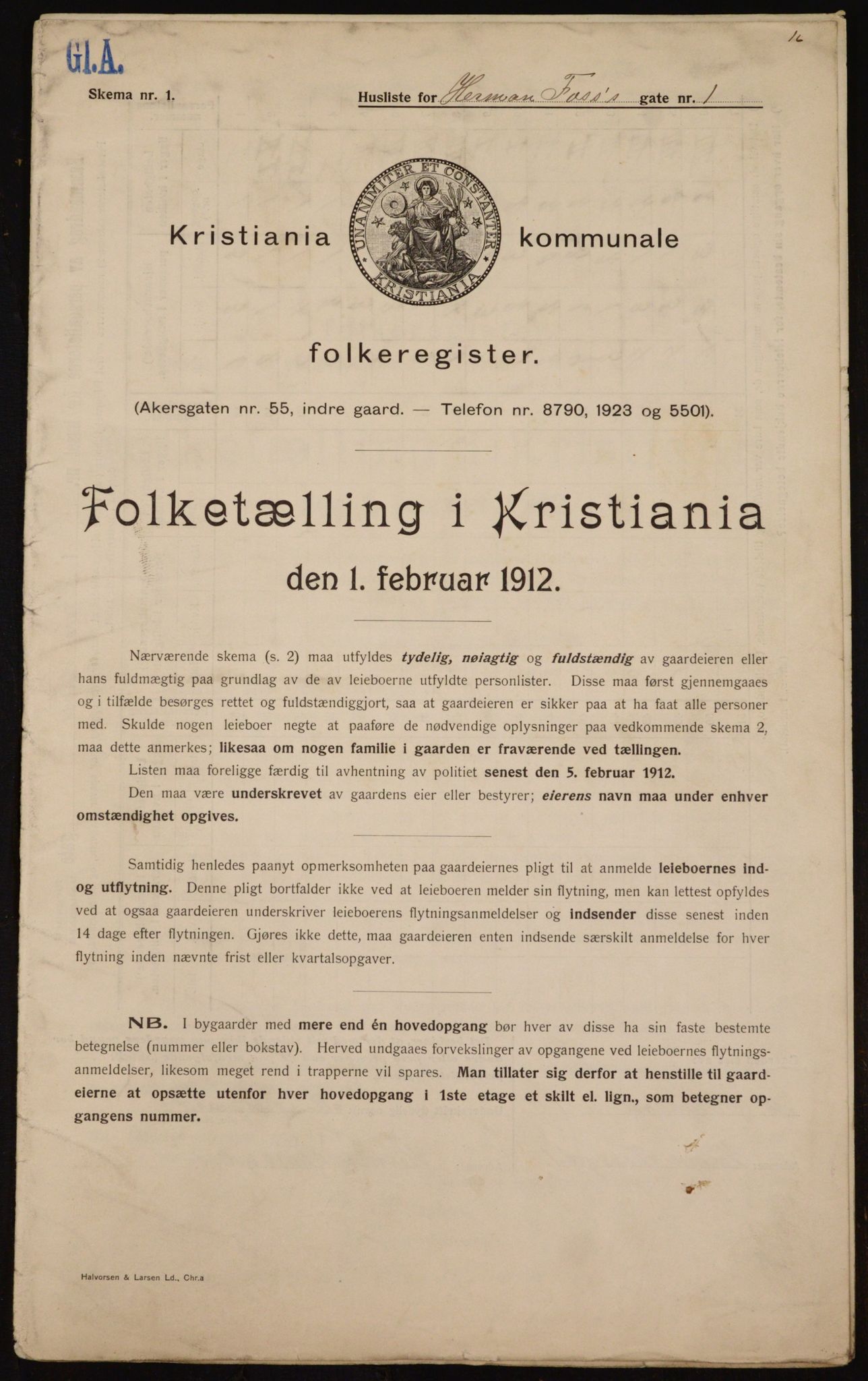 OBA, Kommunal folketelling 1.2.1912 for Kristiania, 1912, s. 38936