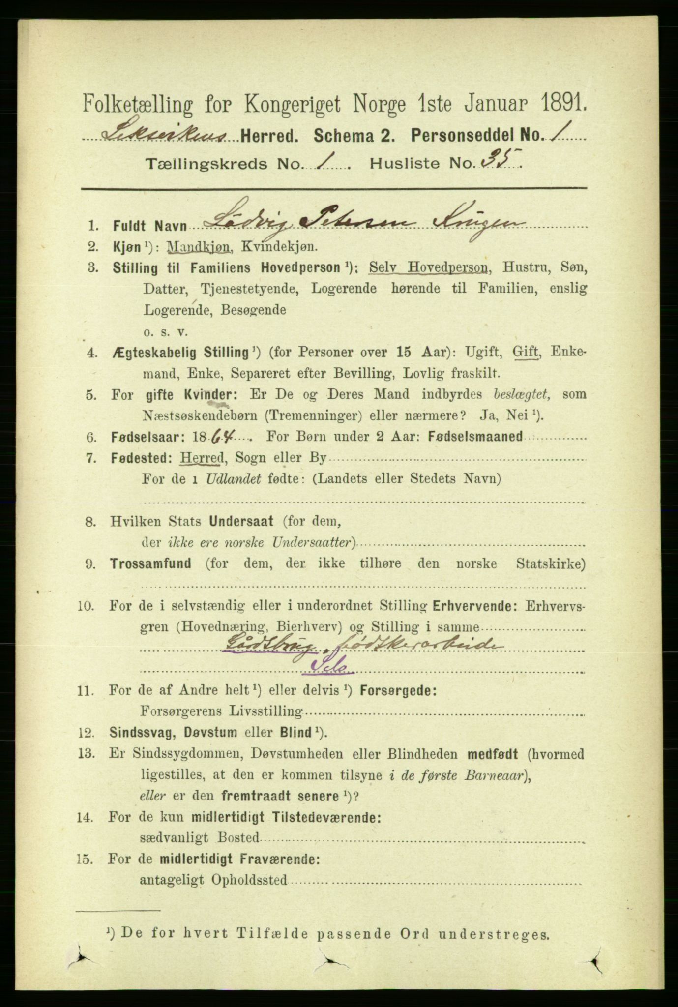 RA, Folketelling 1891 for 1718 Leksvik herred, 1891, s. 330
