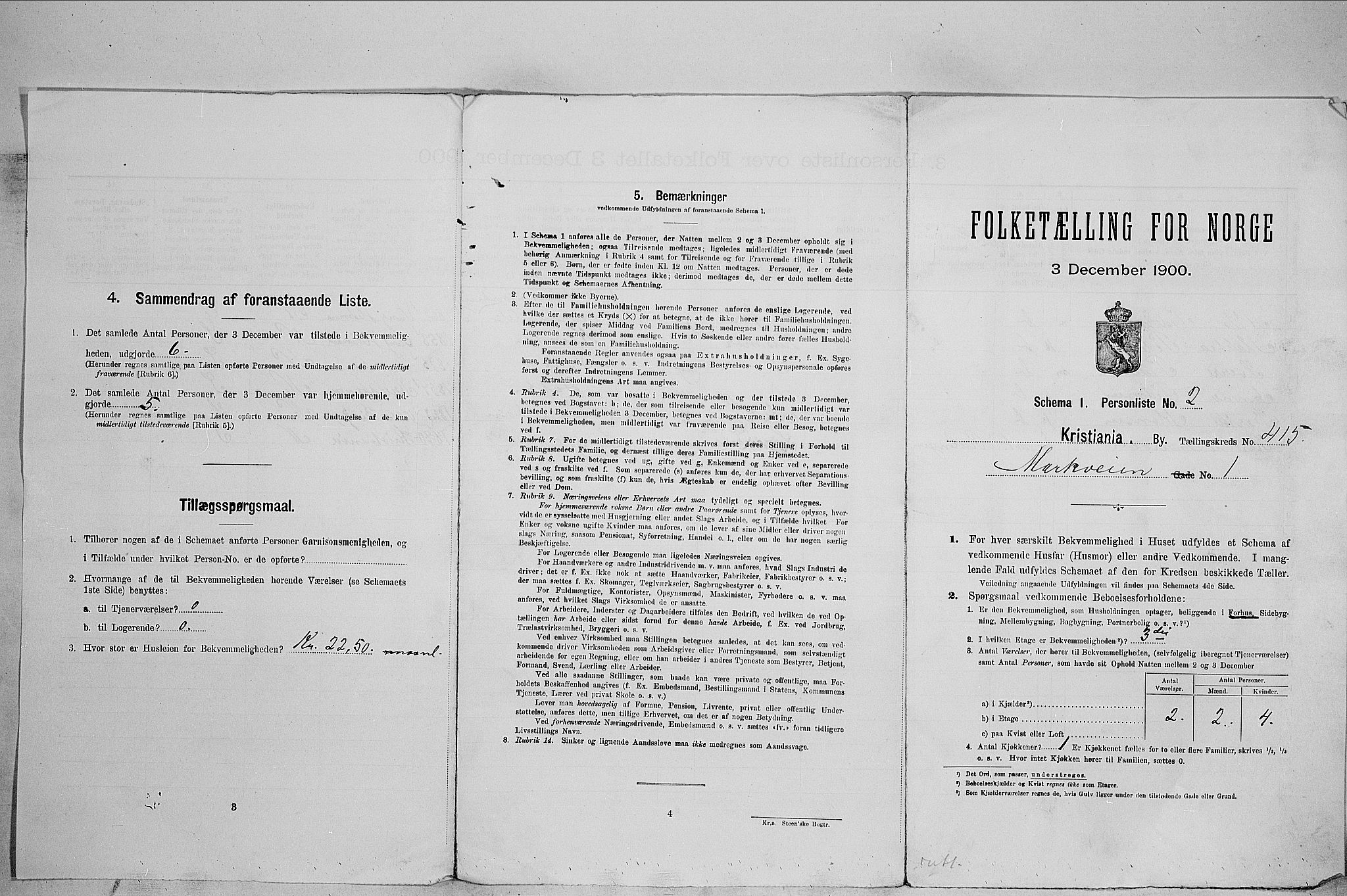 SAO, Folketelling 1900 for 0301 Kristiania kjøpstad, 1900, s. 57260