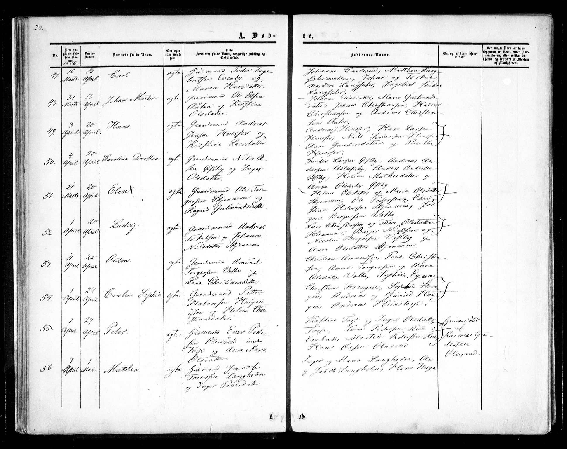 Trøgstad prestekontor Kirkebøker, AV/SAO-A-10925/F/Fa/L0008.a: Ministerialbok nr. I 8A, 1855-1864, s. 20