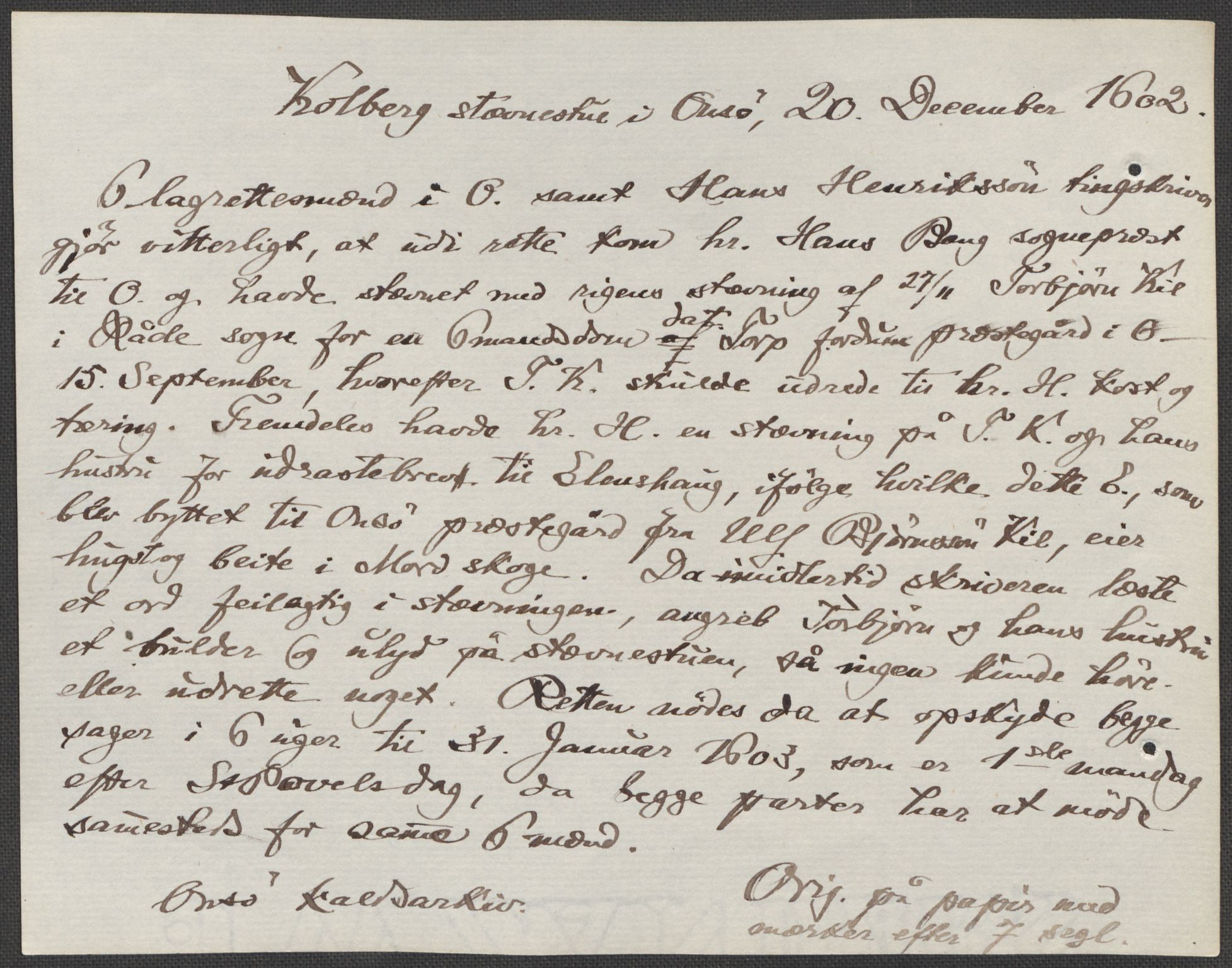 Riksarkivets diplomsamling, AV/RA-EA-5965/F15/L0003: Prestearkiv - Østfold, 1594-1700, s. 188