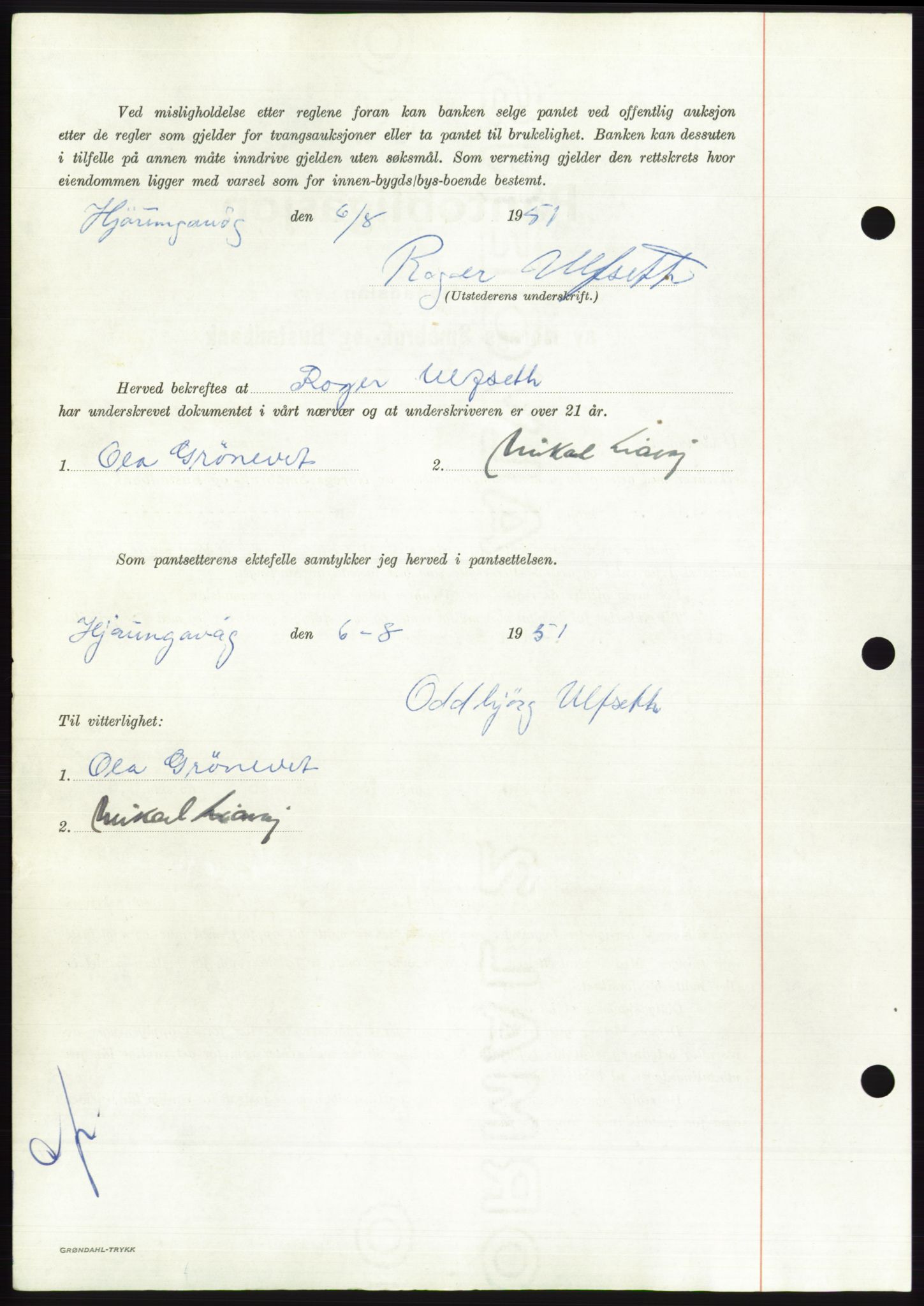 Søre Sunnmøre sorenskriveri, AV/SAT-A-4122/1/2/2C/L0120: Pantebok nr. 8B, 1951-1951, Dagboknr: 1447/1951