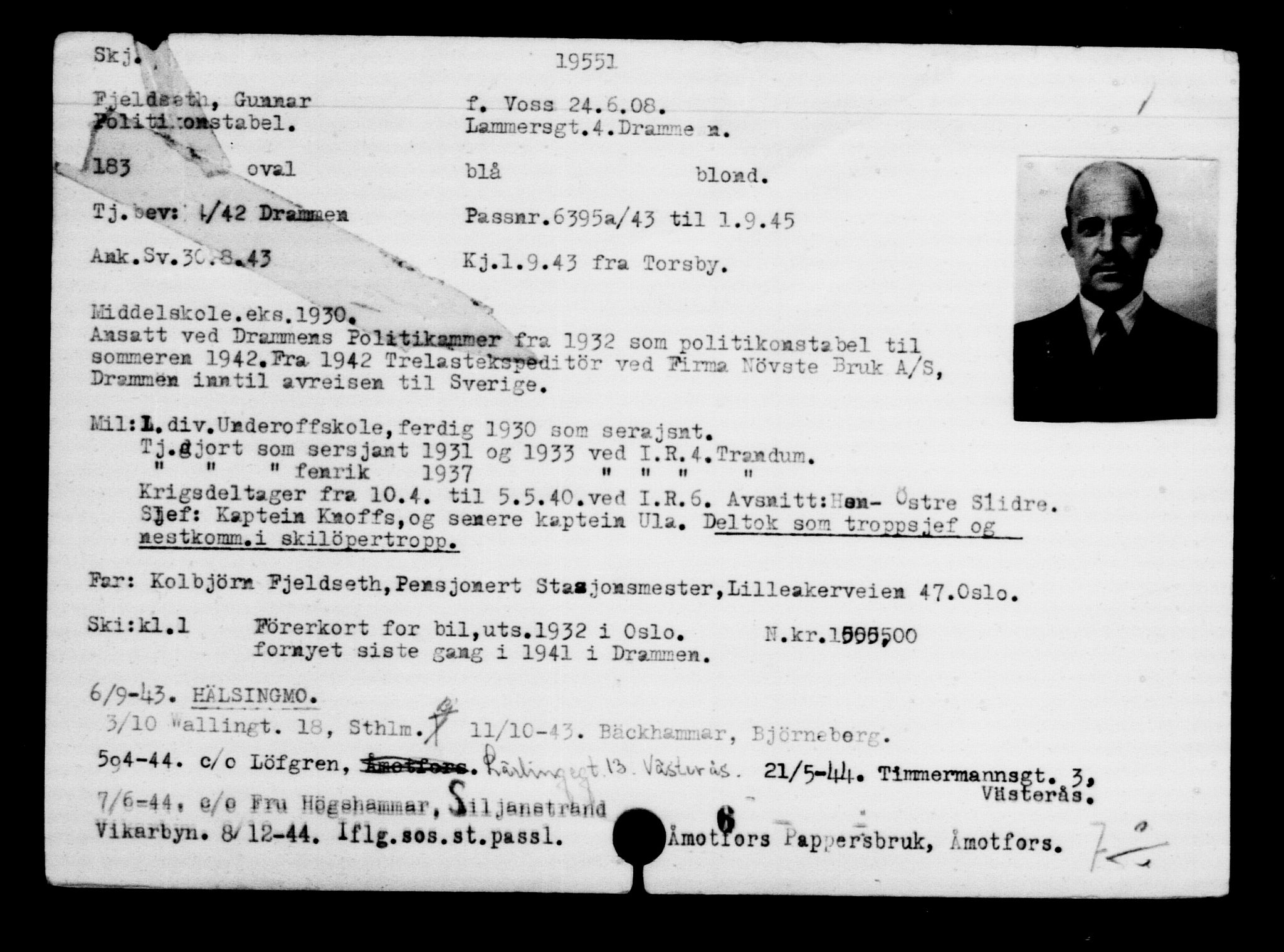 Utenriksstasjonene, Legasjonen i Stockholm, Flyktningkontoret, AV/RA-S-6753/V/Va/L0009: Kjesäterkartoteket, flyktninger med registreringsnr. 18502-22048, 1940-1945, s. 1205
