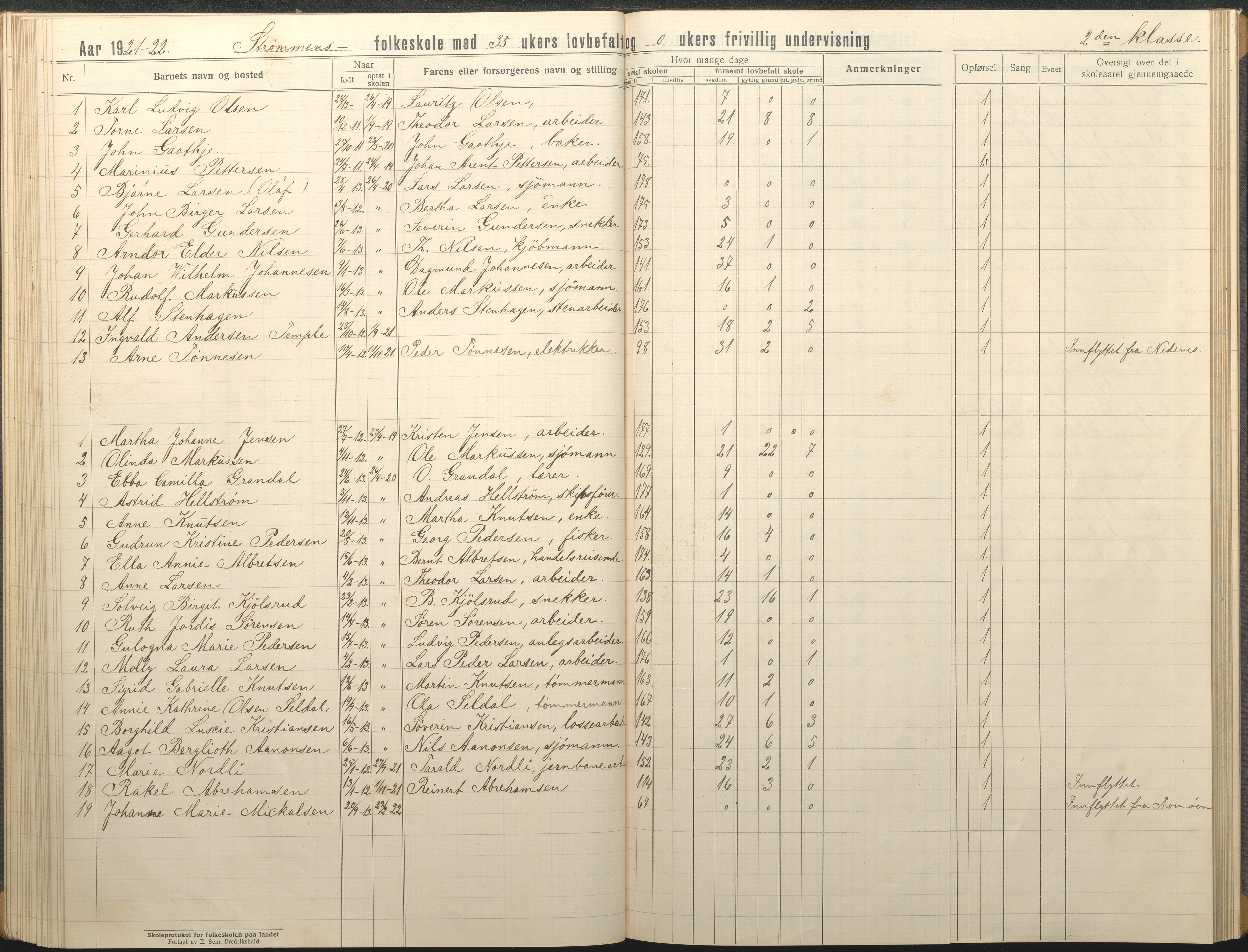 Øyestad kommune frem til 1979, AAKS/KA0920-PK/06/06G/L0012: Skoleprotokoll, 1919-1926