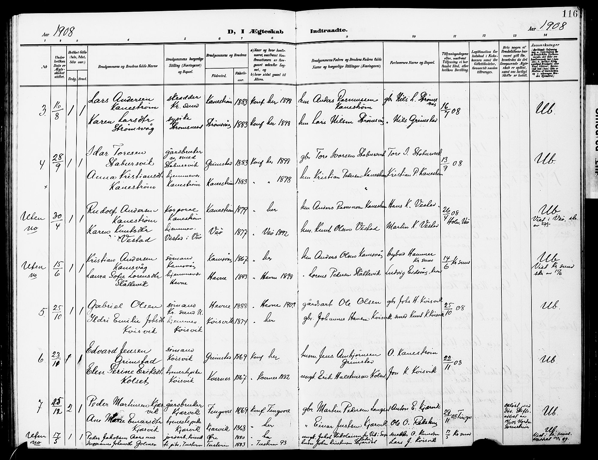 Ministerialprotokoller, klokkerbøker og fødselsregistre - Møre og Romsdal, AV/SAT-A-1454/587/L1001: Klokkerbok nr. 587C01, 1906-1927, s. 116