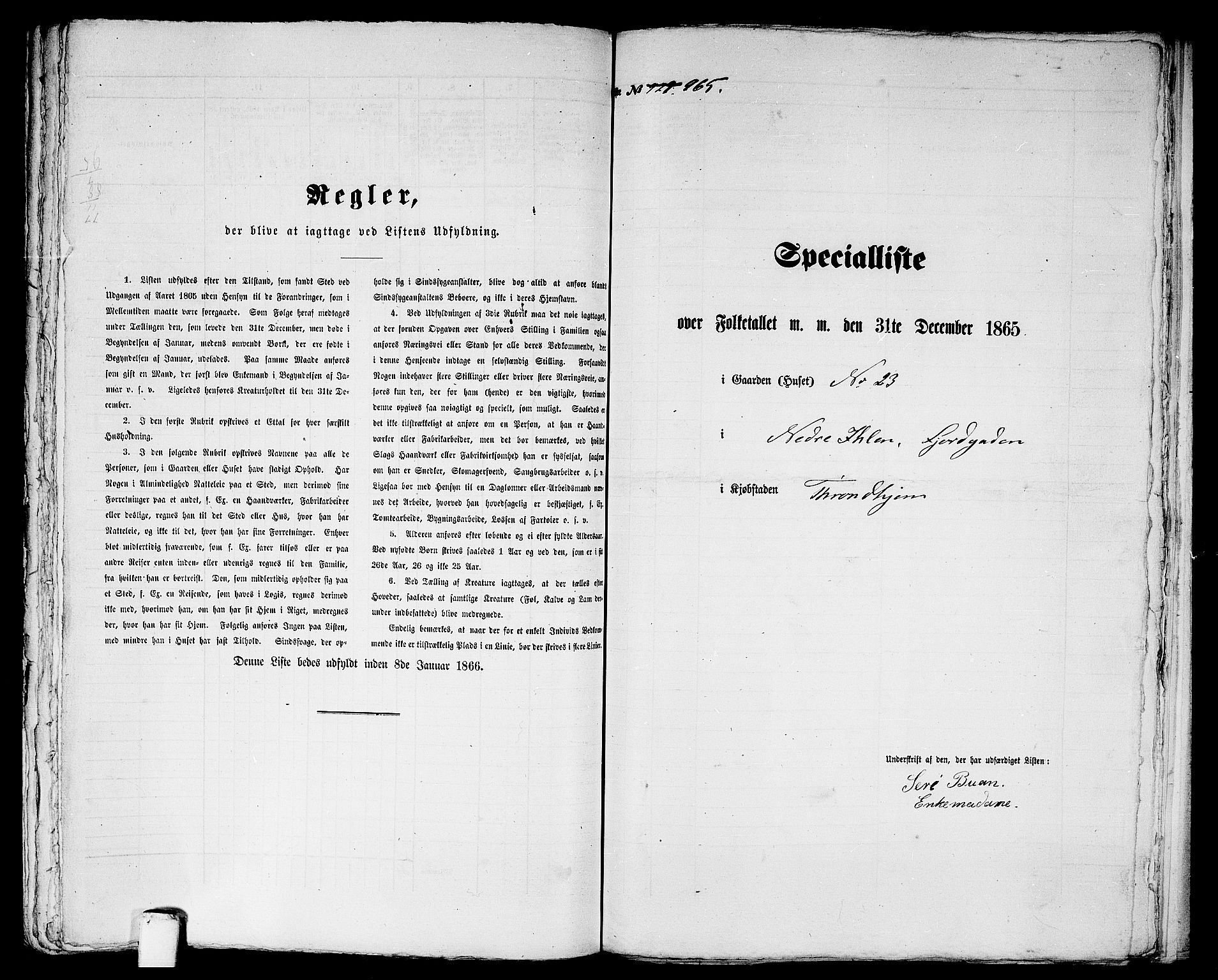 RA, Folketelling 1865 for 1601 Trondheim kjøpstad, 1865, s. 2009