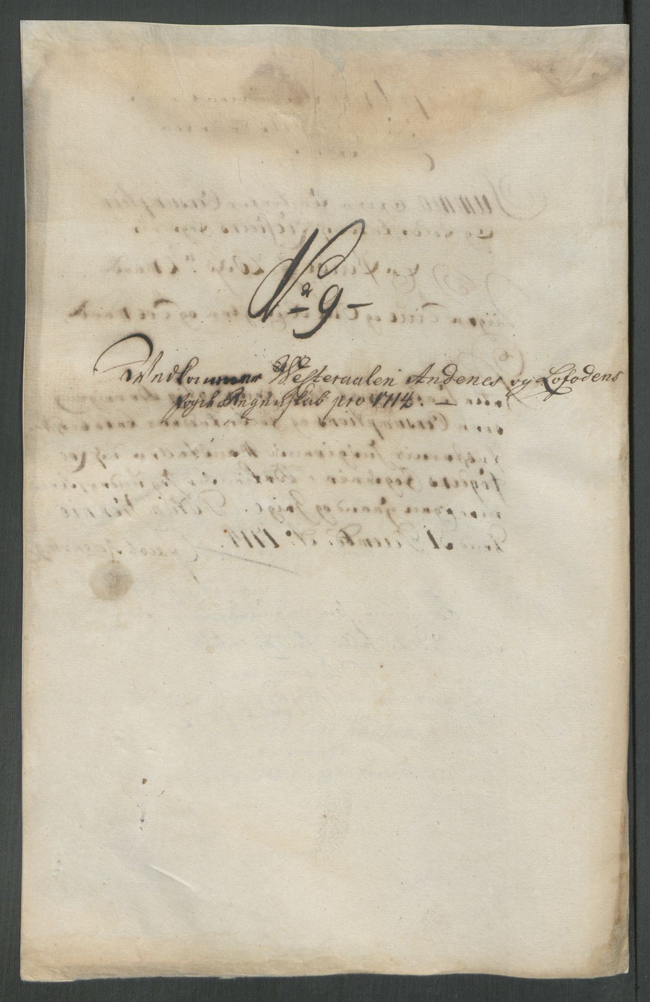 Rentekammeret inntil 1814, Reviderte regnskaper, Fogderegnskap, AV/RA-EA-4092/R67/L4680: Fogderegnskap Vesterålen, Andenes og Lofoten, 1714, s. 87