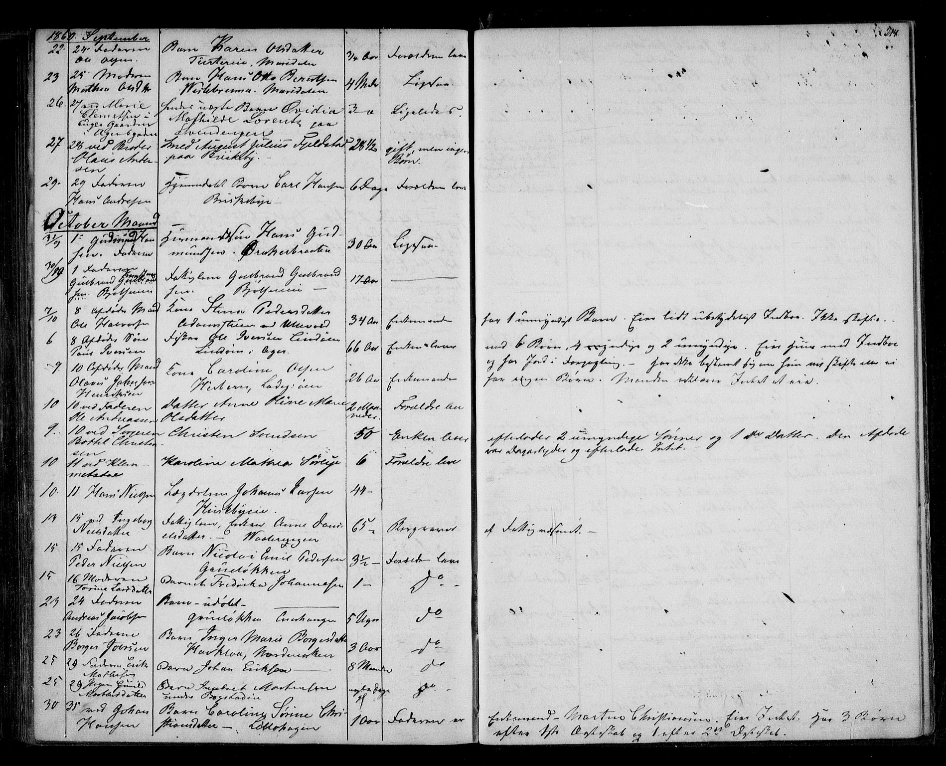 Aker sorenskriveri, AV/SAO-A-10895/H/Ha/Haa/L0003: Dødsanmeldelsesprotokoll, 1850-1864, s. 214