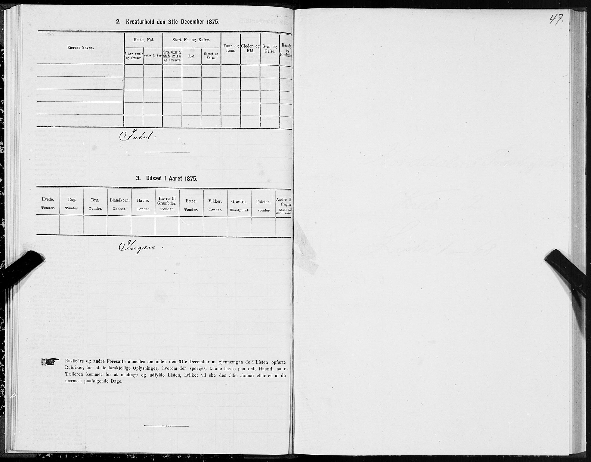 SAT, Folketelling 1875 for 1524P Norddal prestegjeld, 1875, s. 1047