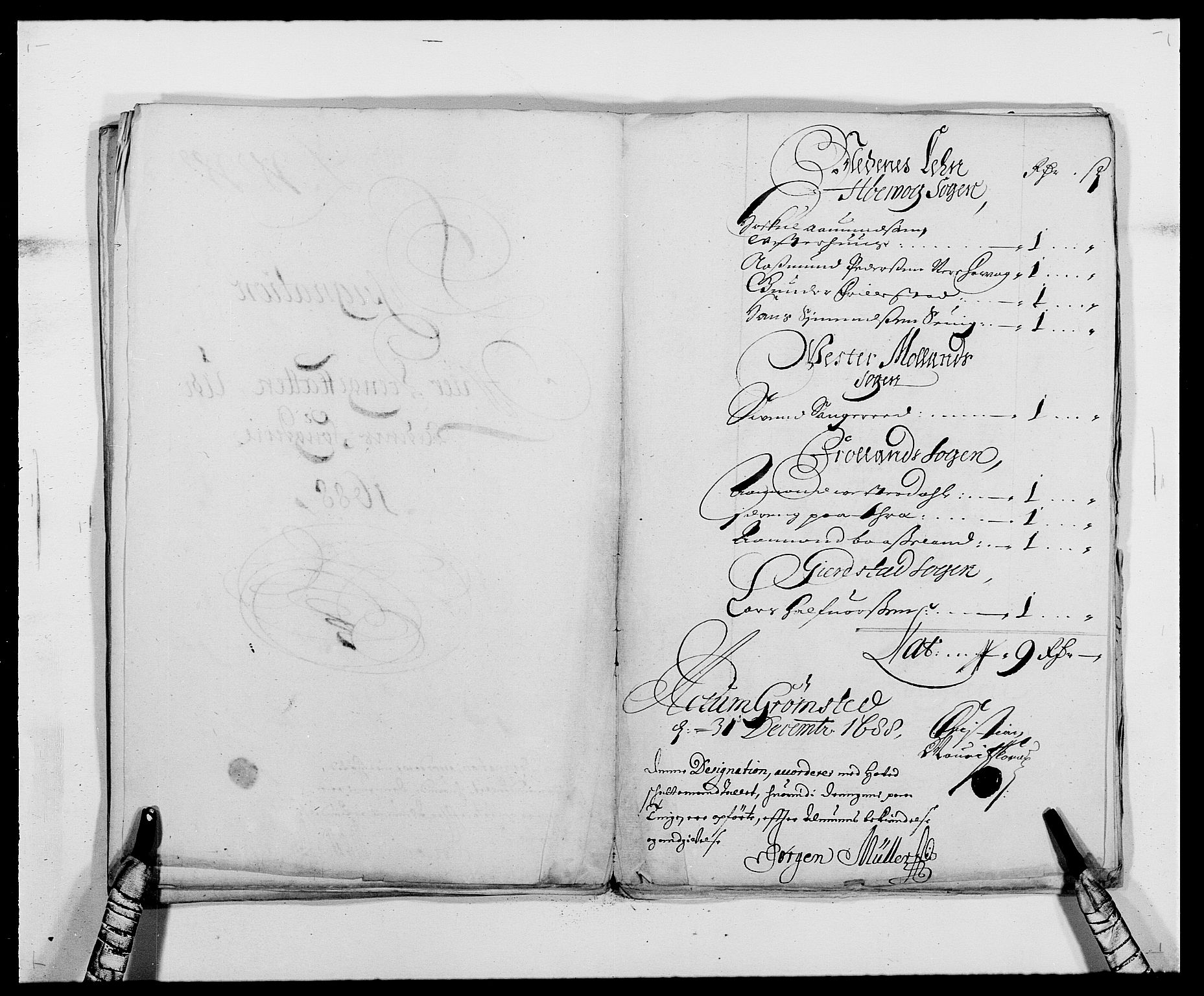 Rentekammeret inntil 1814, Reviderte regnskaper, Fogderegnskap, AV/RA-EA-4092/R39/L2309: Fogderegnskap Nedenes, 1684-1689, s. 232