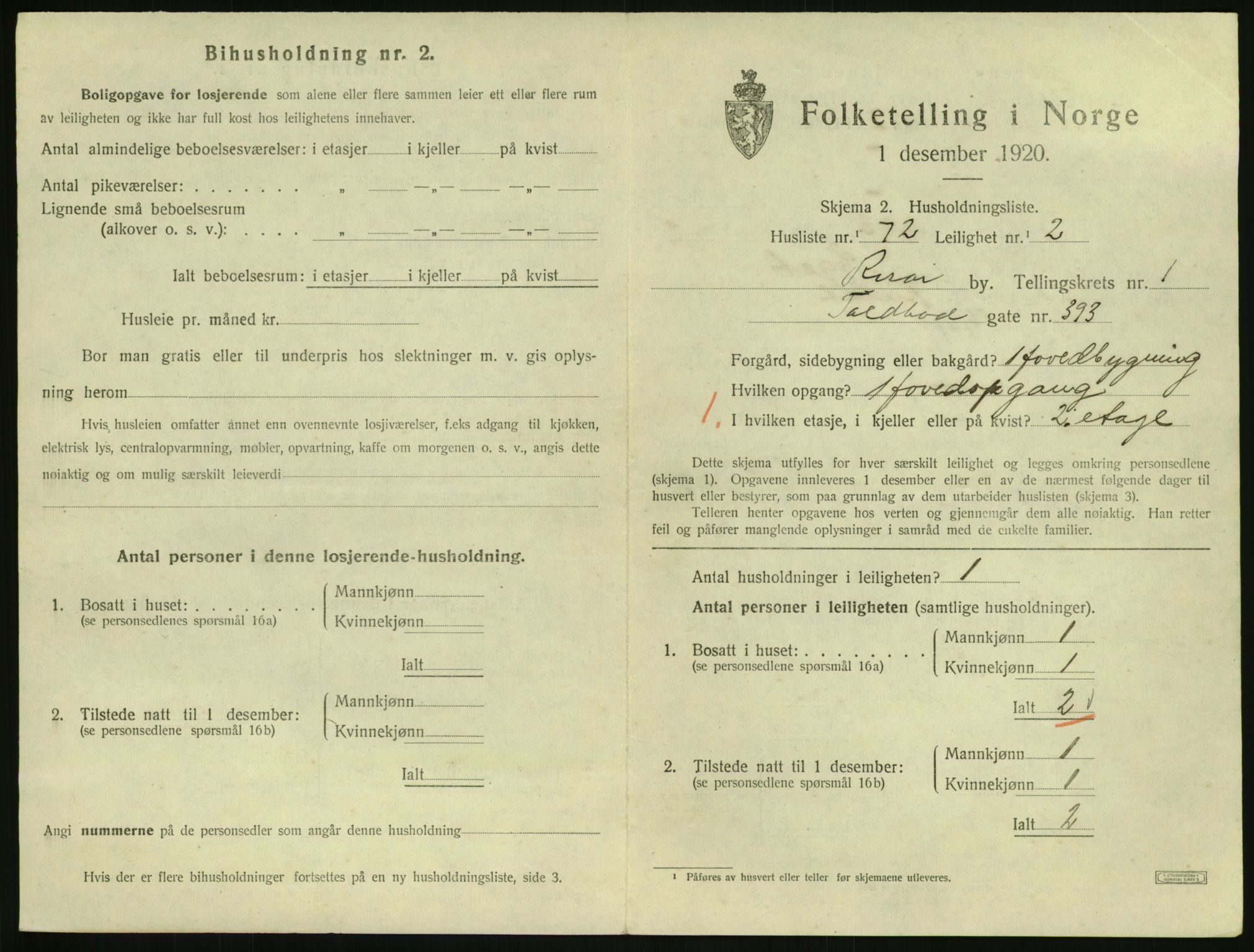 SAK, Folketelling 1920 for 0901 Risør kjøpstad, 1920, s. 1515