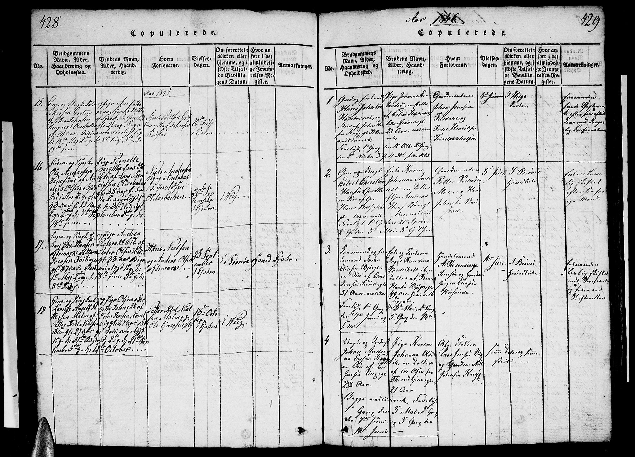 Ministerialprotokoller, klokkerbøker og fødselsregistre - Nordland, AV/SAT-A-1459/812/L0186: Klokkerbok nr. 812C04, 1820-1849, s. 428-429