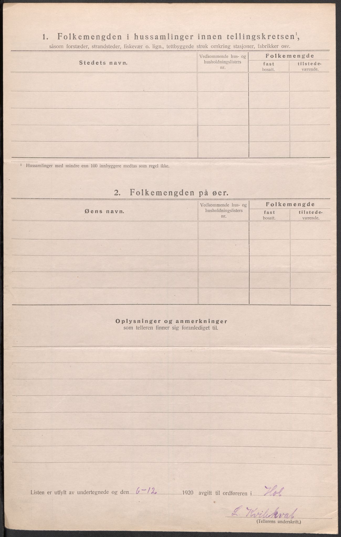 SAKO, Folketelling 1920 for 0620 Hol herred, 1920, s. 41