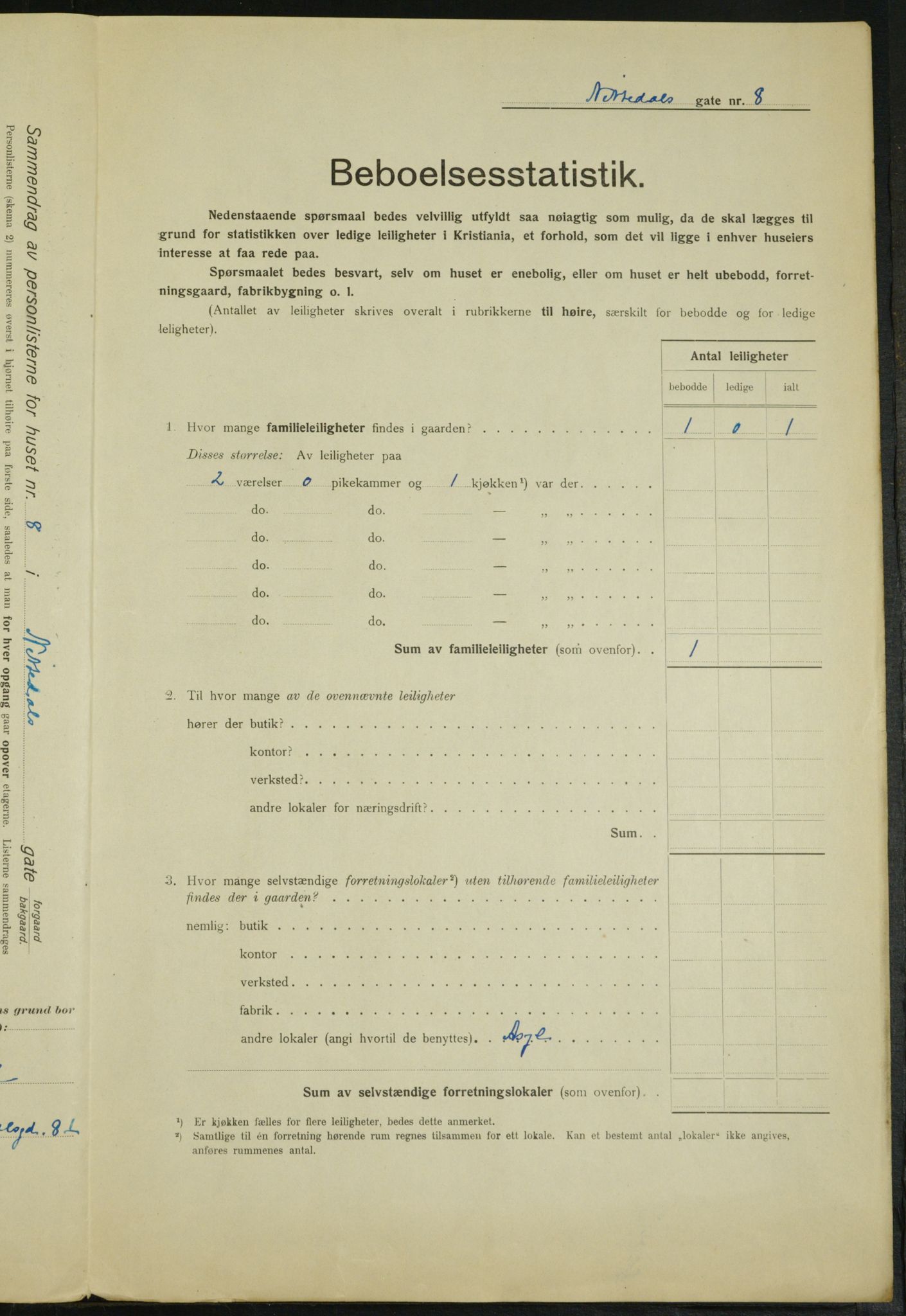 OBA, Kommunal folketelling 1.2.1915 for Kristiania, 1915, s. 70693