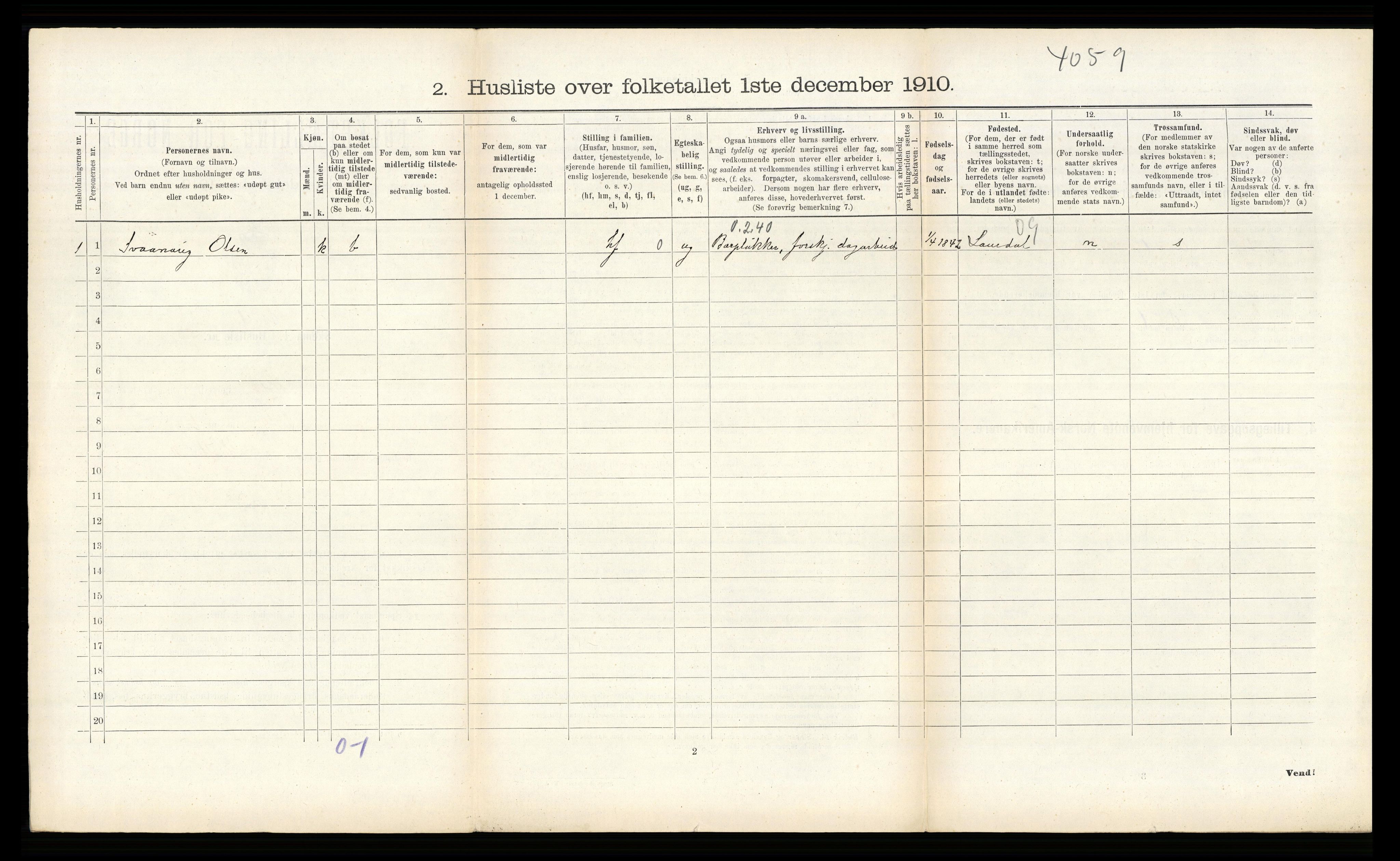 RA, Folketelling 1910 for 0914 Holt herred, 1910, s. 1243