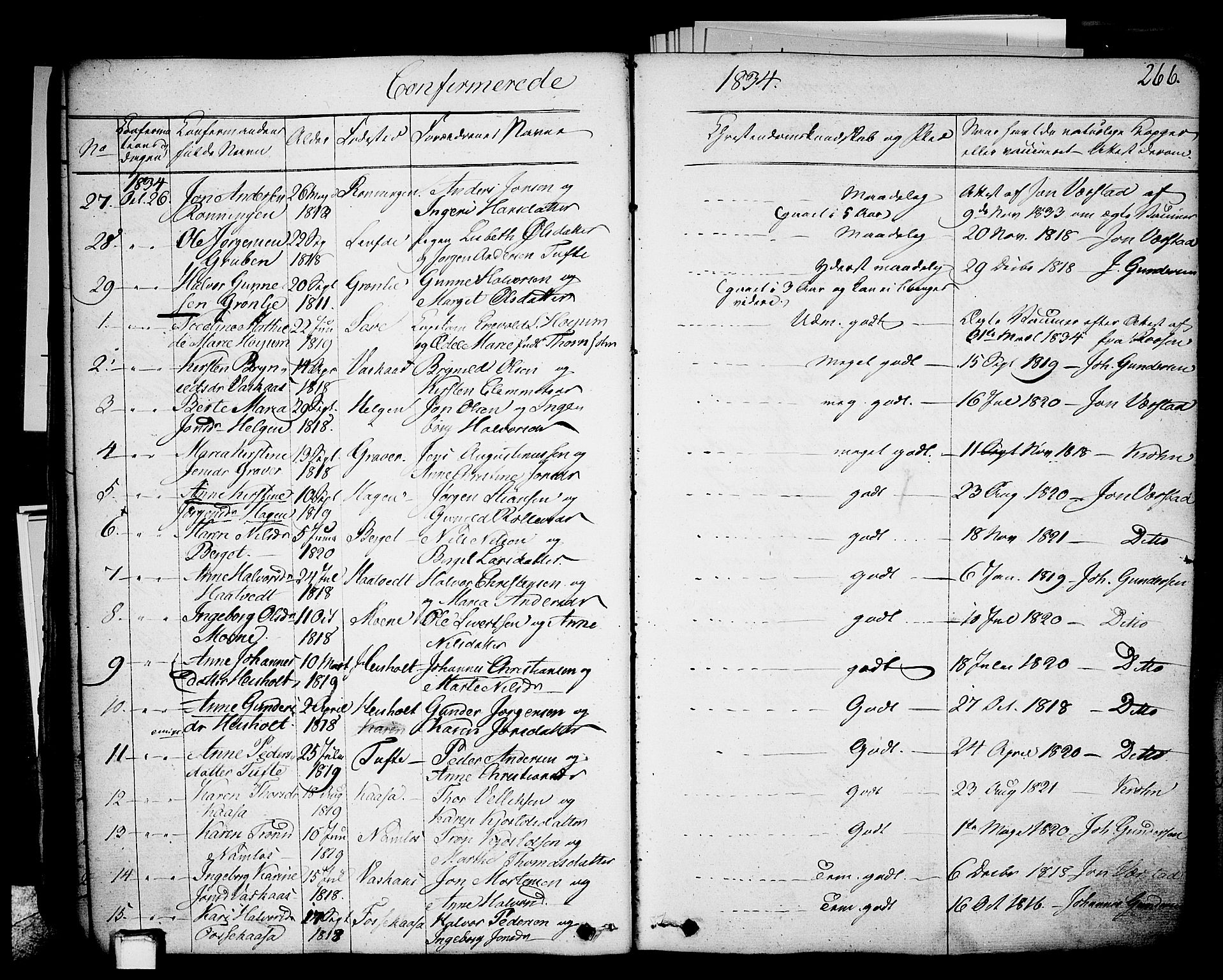 Holla kirkebøker, AV/SAKO-A-272/F/Fa/L0004: Ministerialbok nr. 4, 1830-1848, s. 266