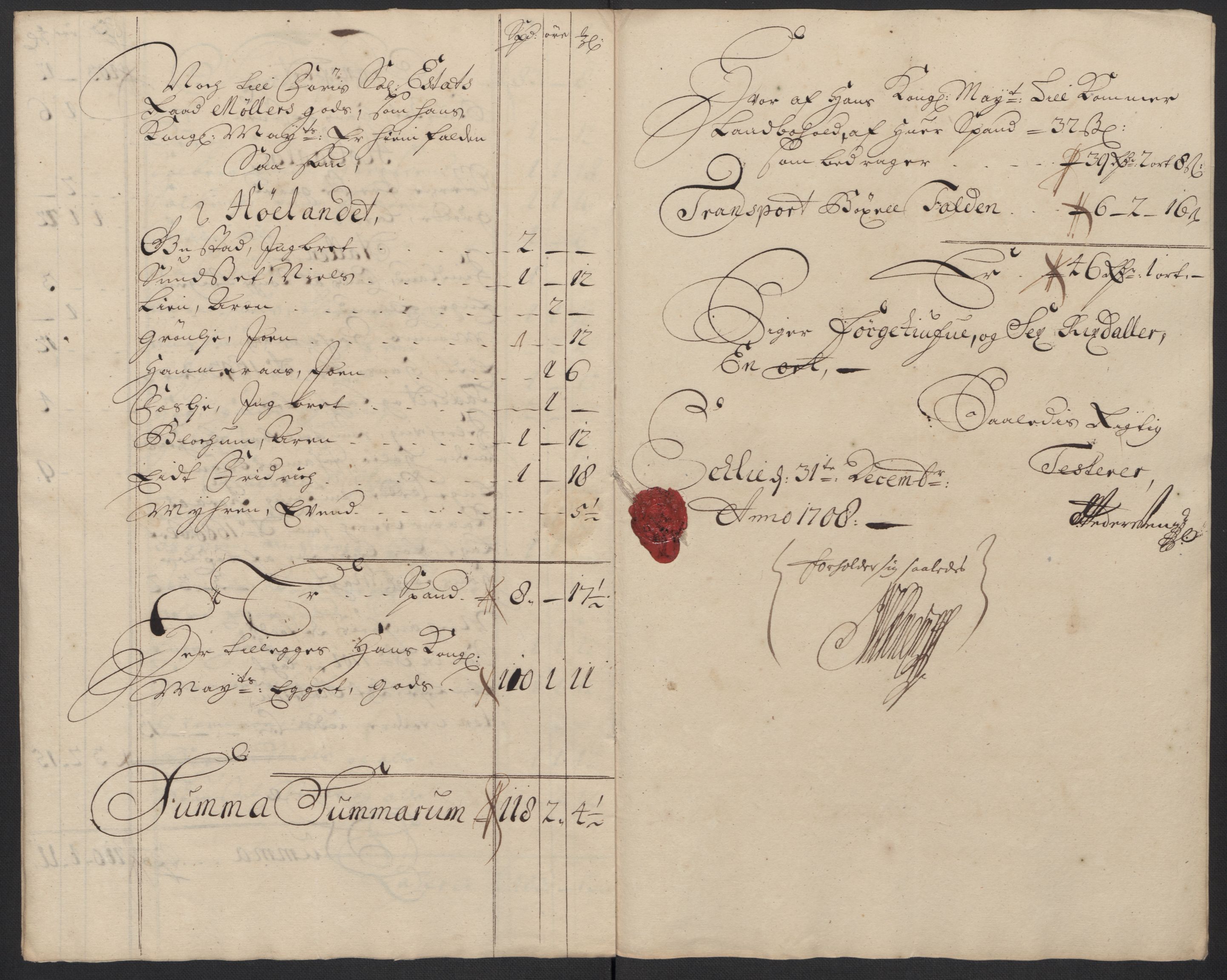 Rentekammeret inntil 1814, Reviderte regnskaper, Fogderegnskap, RA/EA-4092/R60/L3958: Fogderegnskap Orkdal og Gauldal, 1708, s. 295