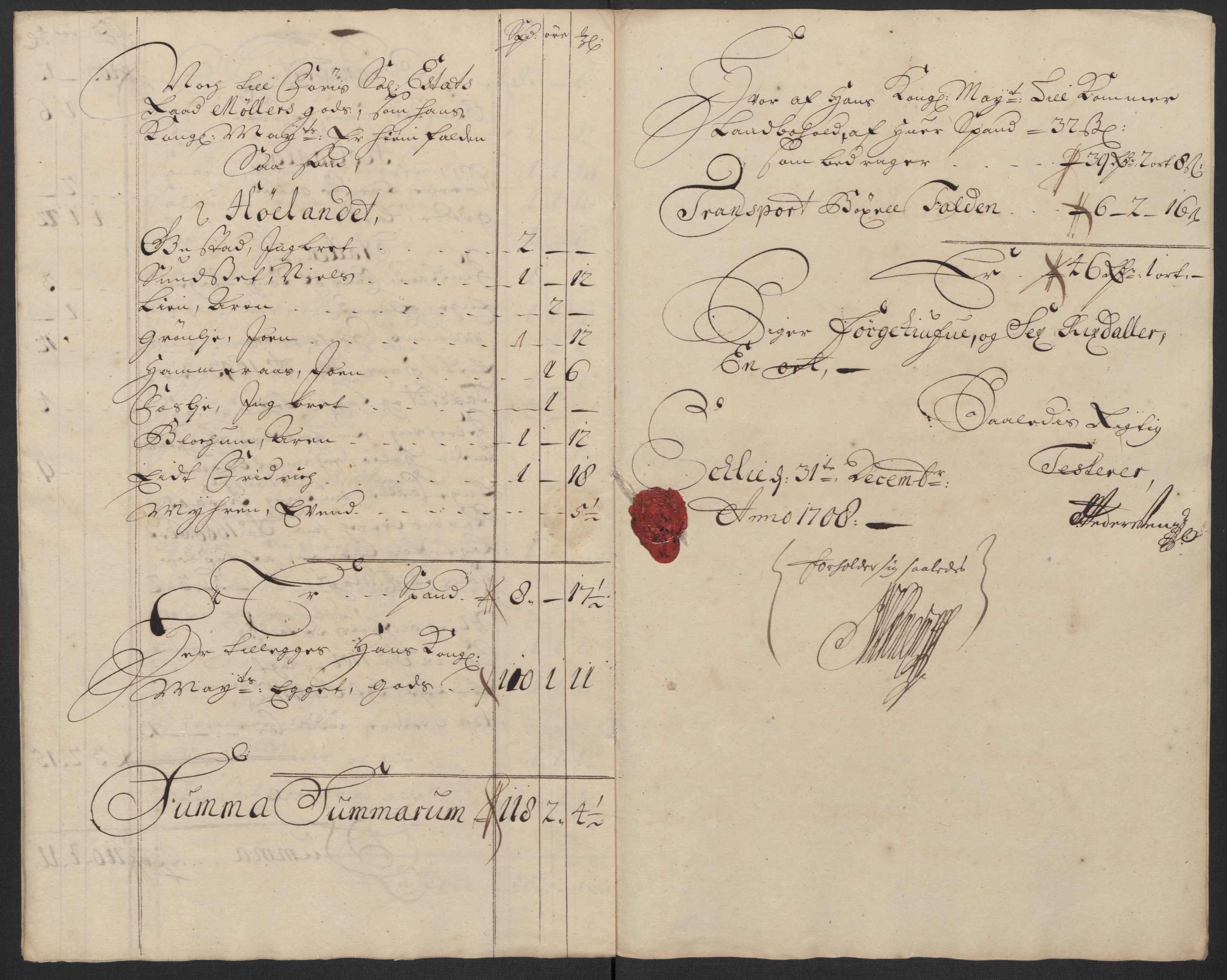 Rentekammeret inntil 1814, Reviderte regnskaper, Fogderegnskap, AV/RA-EA-4092/R60/L3958: Fogderegnskap Orkdal og Gauldal, 1708, s. 295