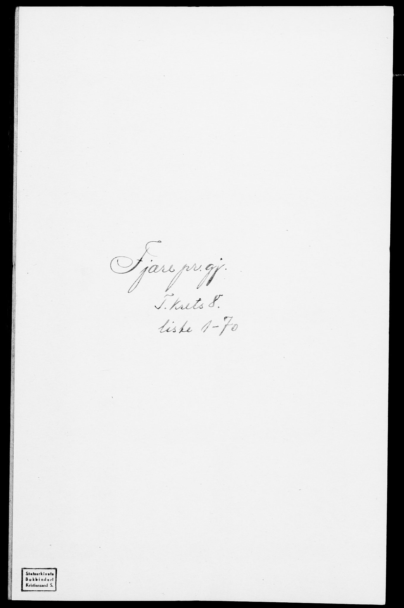 SAK, Folketelling 1875 for 0923L Fjære prestegjeld, Fjære sokn, 1875, s. 1694