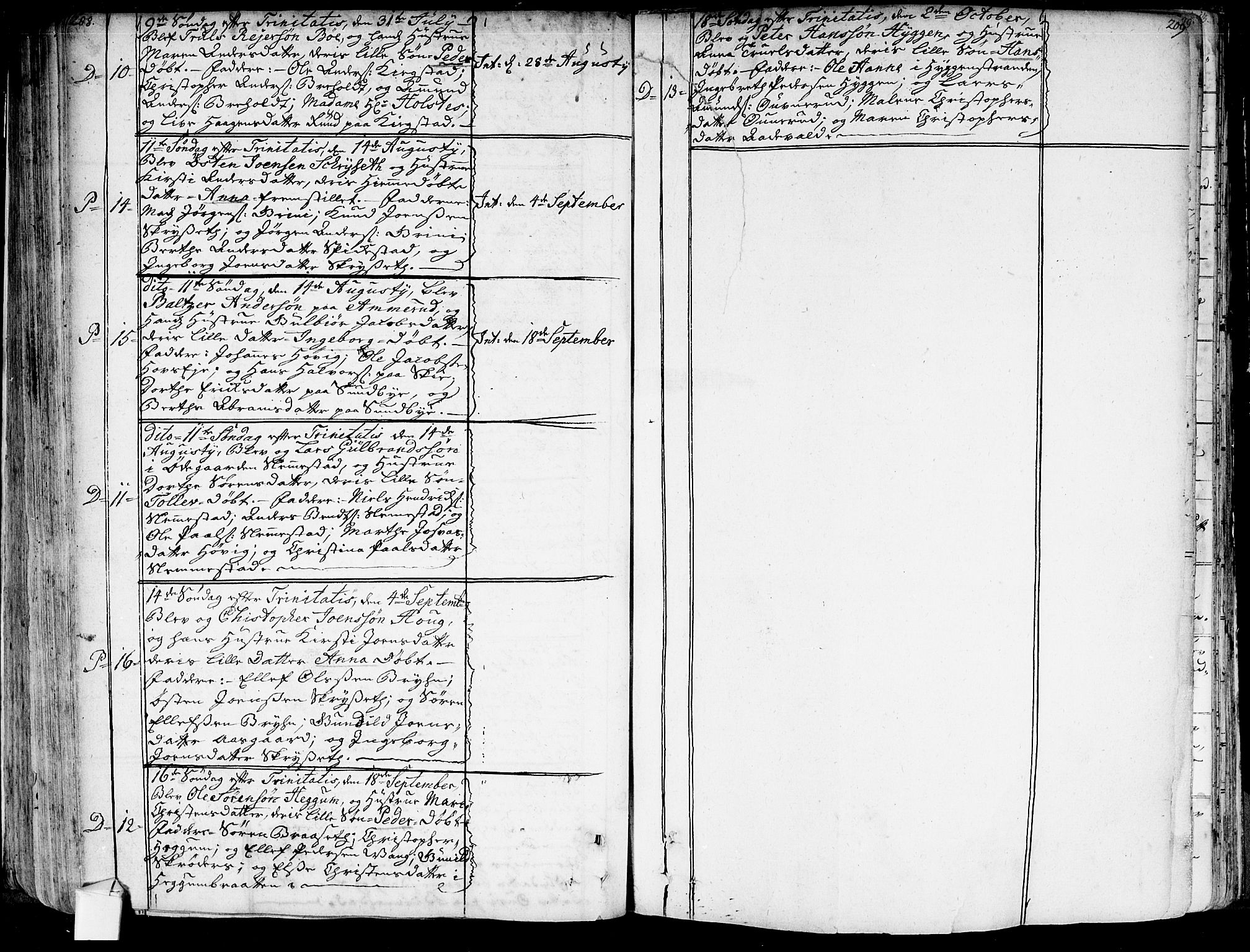 Røyken kirkebøker, AV/SAKO-A-241/G/Ga/L0001: Klokkerbok nr. 1, 1740-1768, s. 208-209