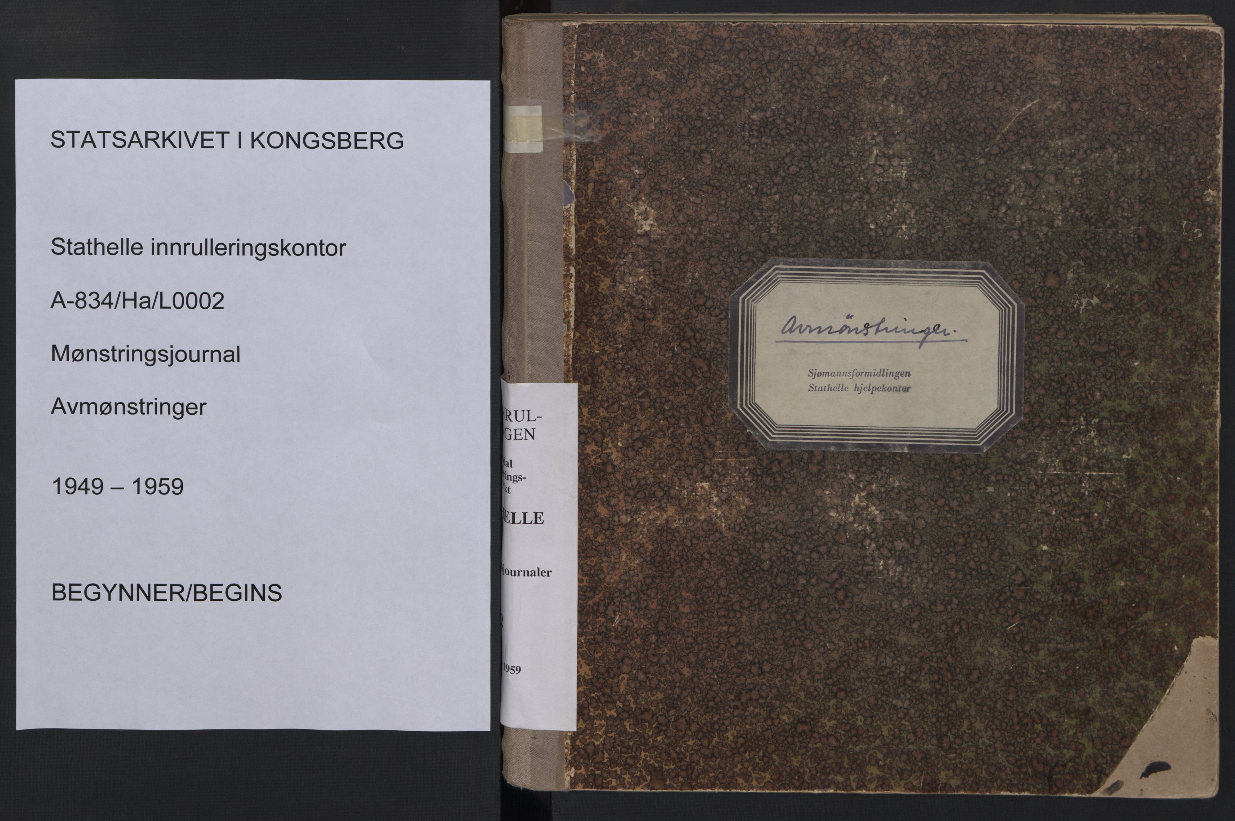 Stathelle hjelpekontorfor sjømannsformidlingen, AV/SAKO-A-834/H/Ha/L0002: Mønstringsjournal, 1949-1959