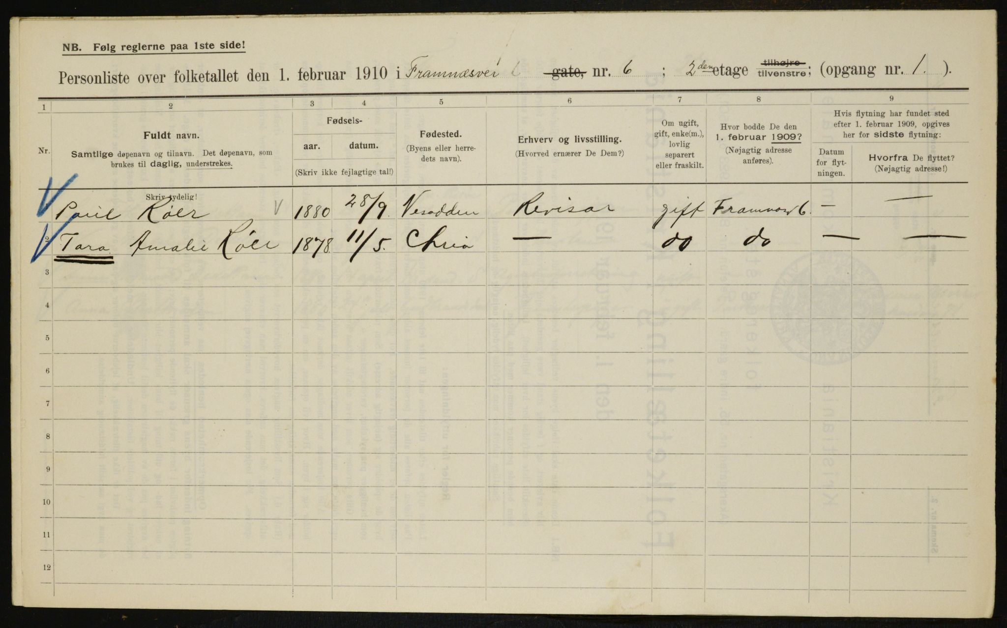 OBA, Kommunal folketelling 1.2.1910 for Kristiania, 1910, s. 23908