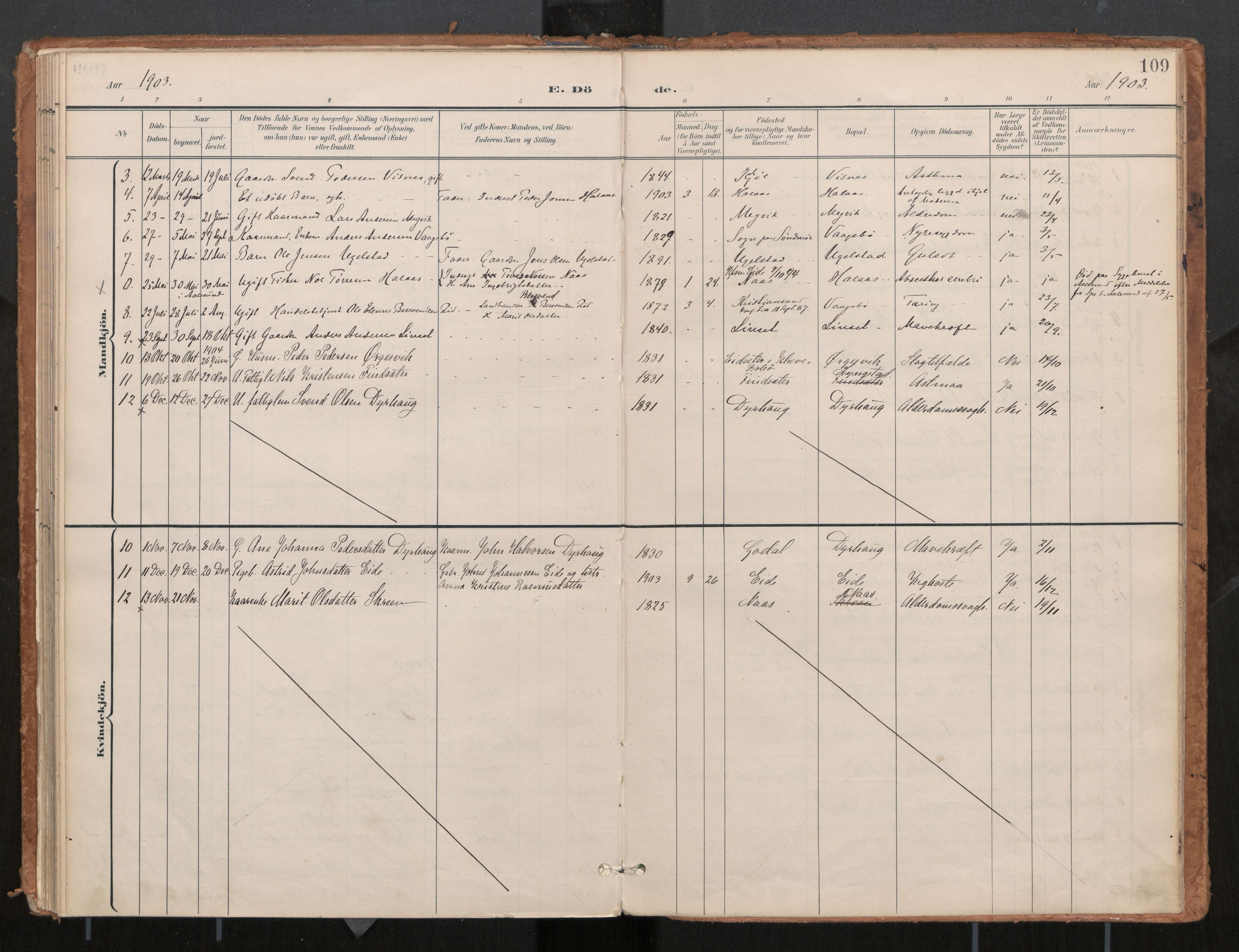 Ministerialprotokoller, klokkerbøker og fødselsregistre - Møre og Romsdal, AV/SAT-A-1454/571/L0836a: Ministerialbok nr. 571A02, 1898-1910, s. 109