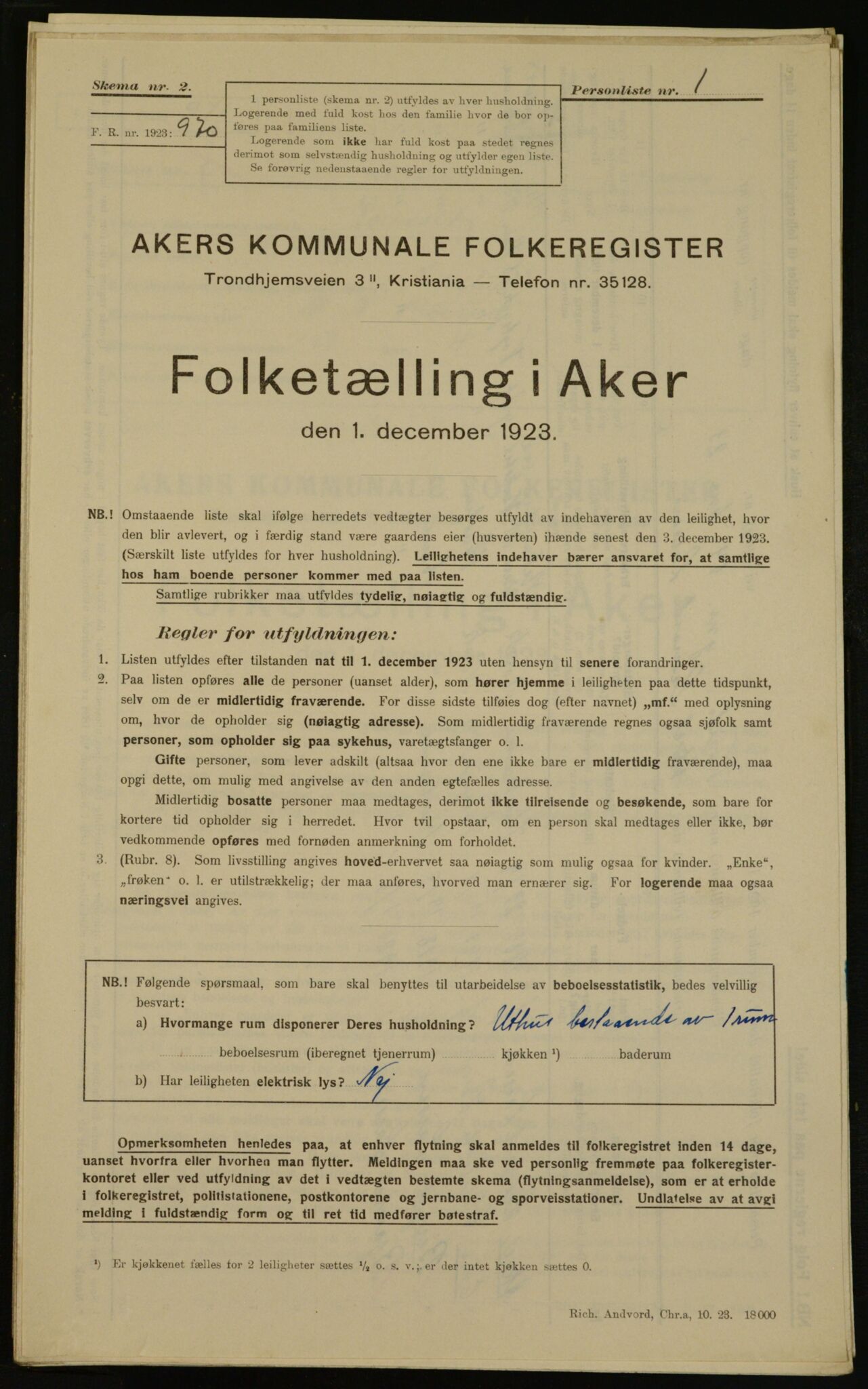 , Kommunal folketelling 1.12.1923 for Aker, 1923, s. 13929