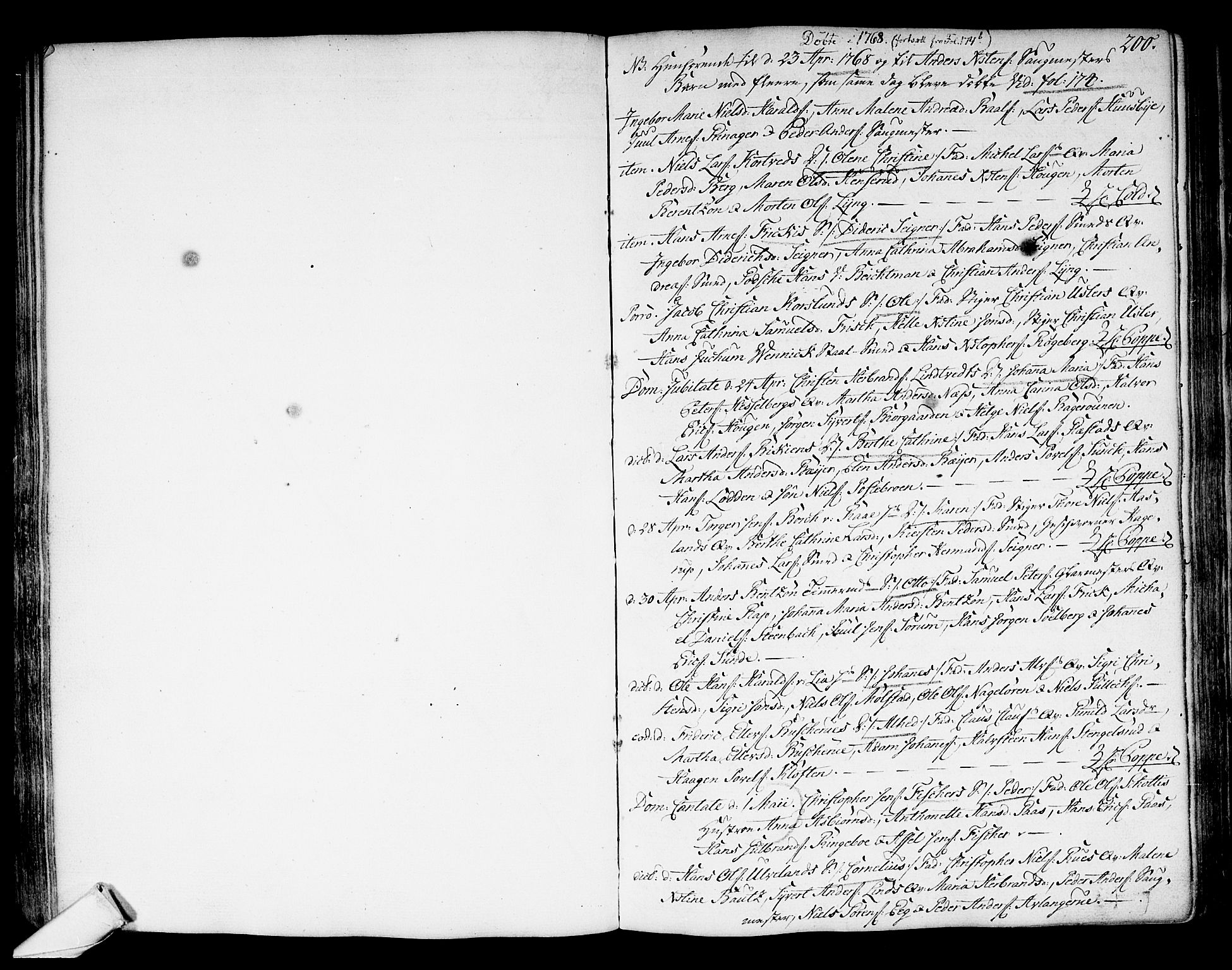 Kongsberg kirkebøker, SAKO/A-22/F/Fa/L0004: Ministerialbok nr. I 4, 1756-1768, s. 200