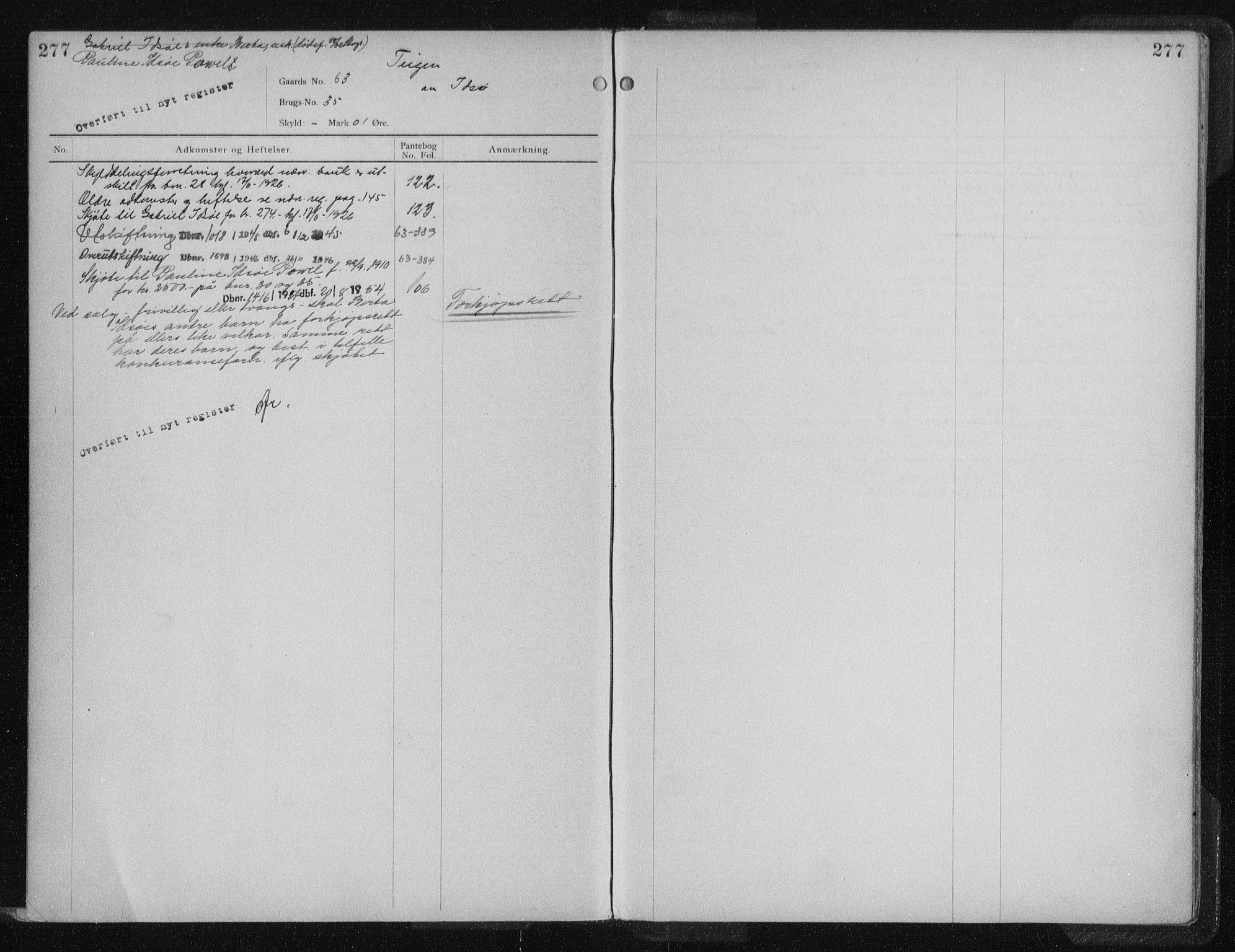 Ryfylke tingrett, AV/SAST-A-100055/001/II/IIA/L0009: Panteregister nr. II A 9, 1913, s. 277