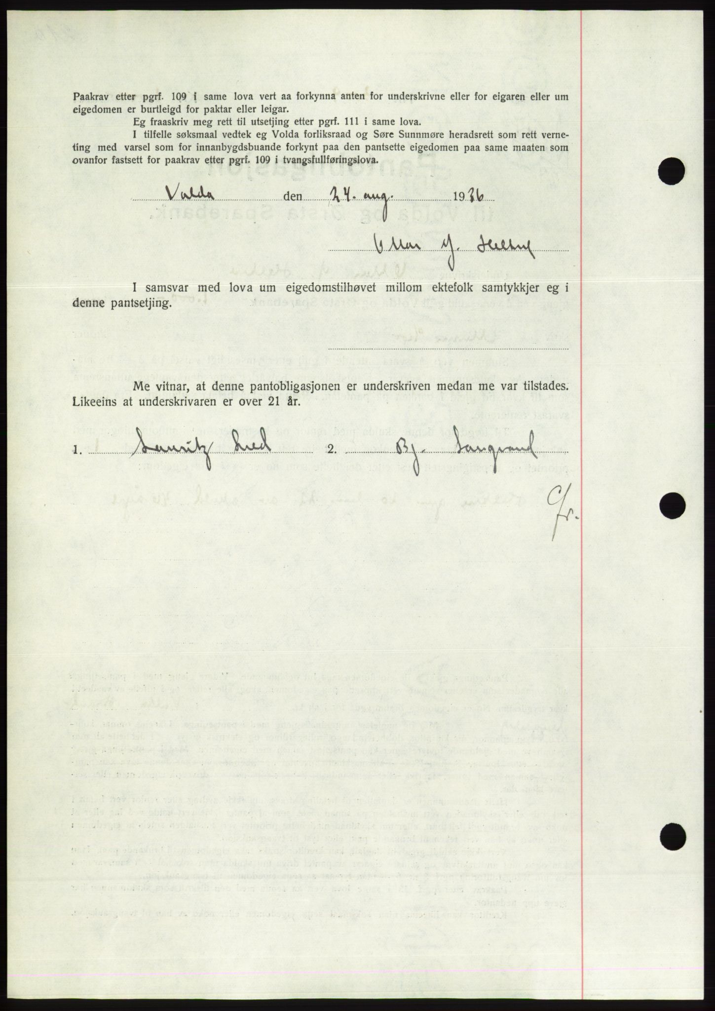 Søre Sunnmøre sorenskriveri, AV/SAT-A-4122/1/2/2C/L0061: Pantebok nr. 55, 1936-1936, Dagboknr: 1178/1936