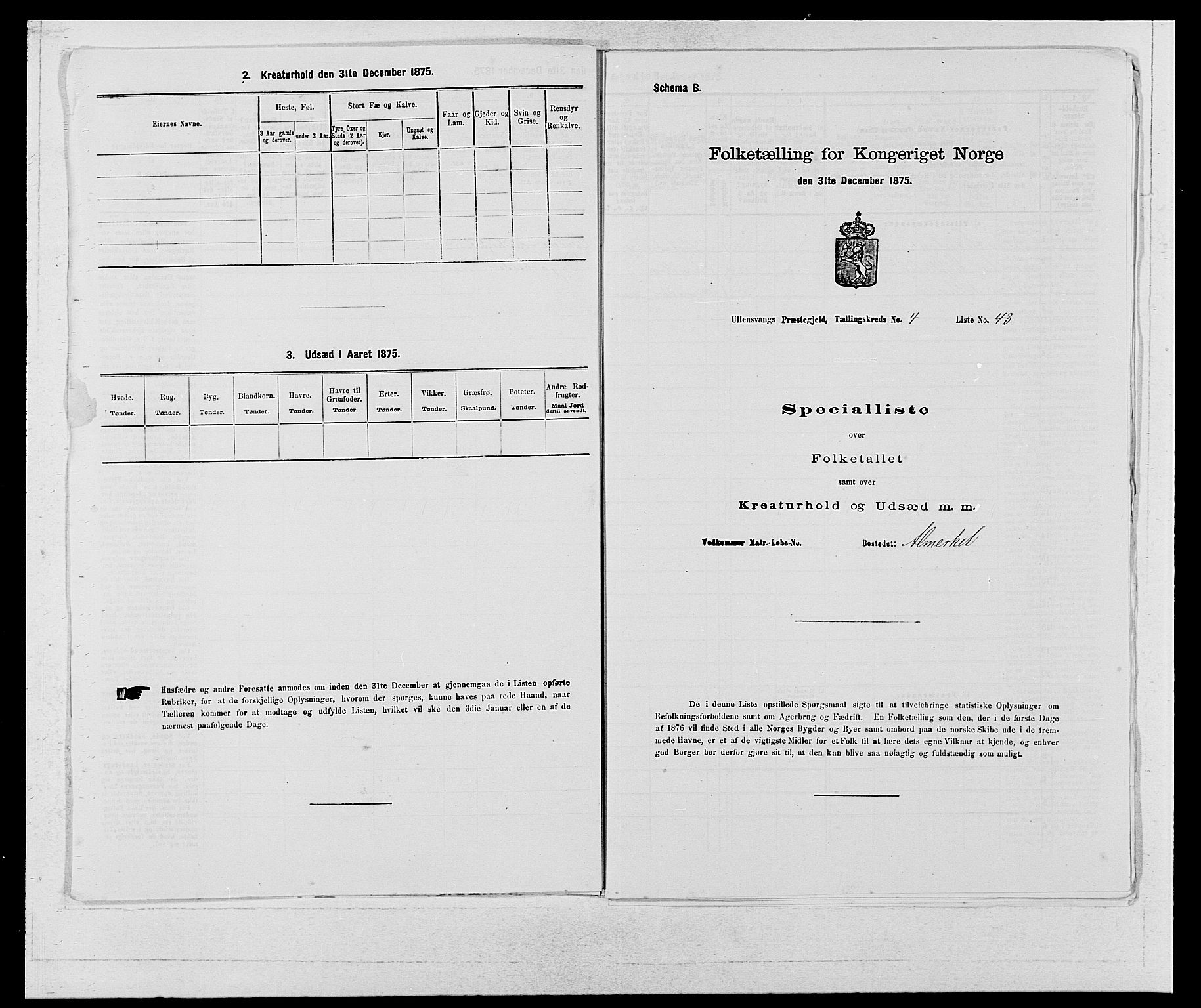 SAB, Folketelling 1875 for 1230P Ullensvang prestegjeld, 1875, s. 377