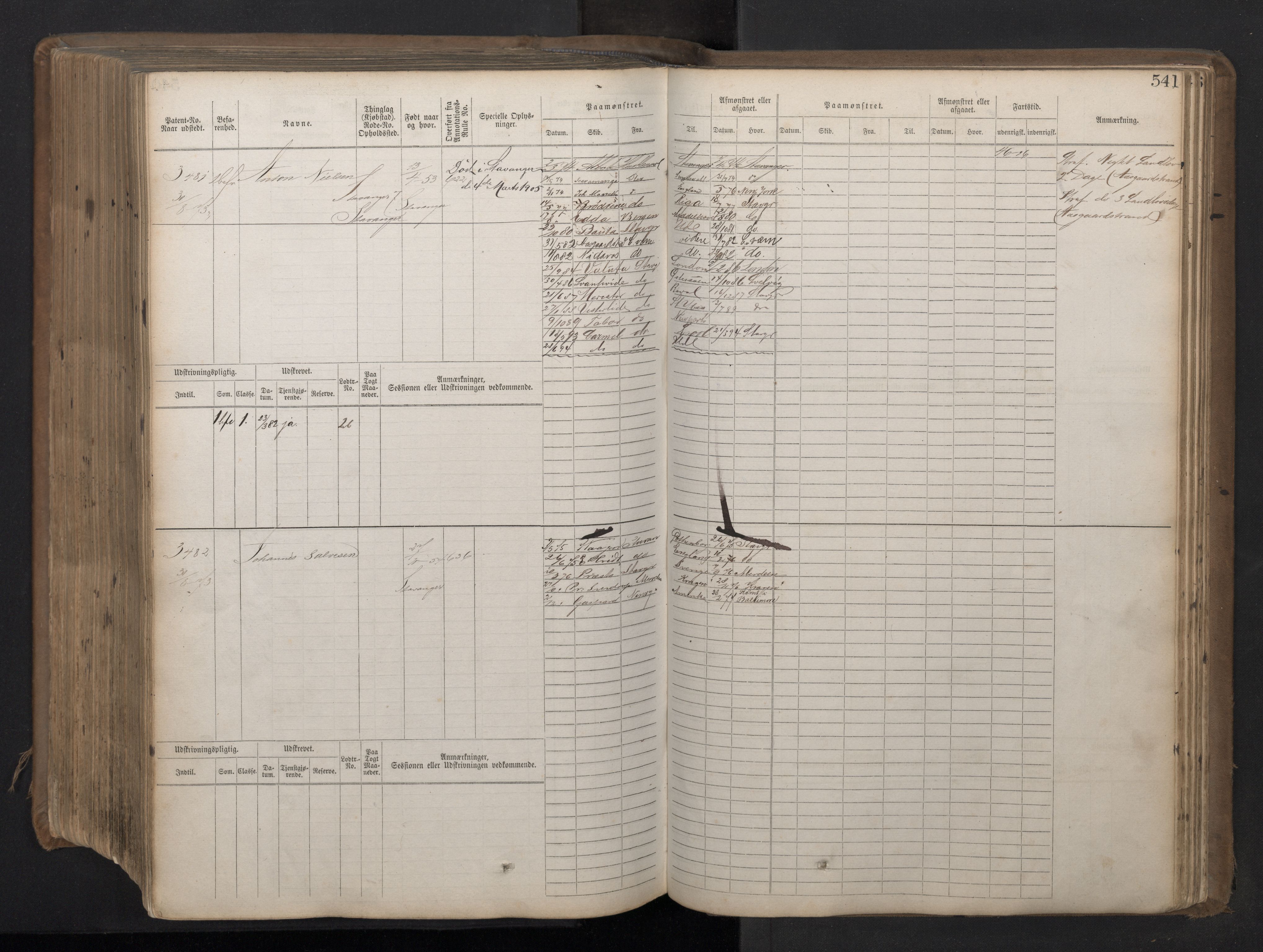 Stavanger sjømannskontor, AV/SAST-A-102006/F/Fb/Fbb/L0018: Sjøfartshovedrulle patnentnr. 2402-3602 (dublett), 1869, s. 545