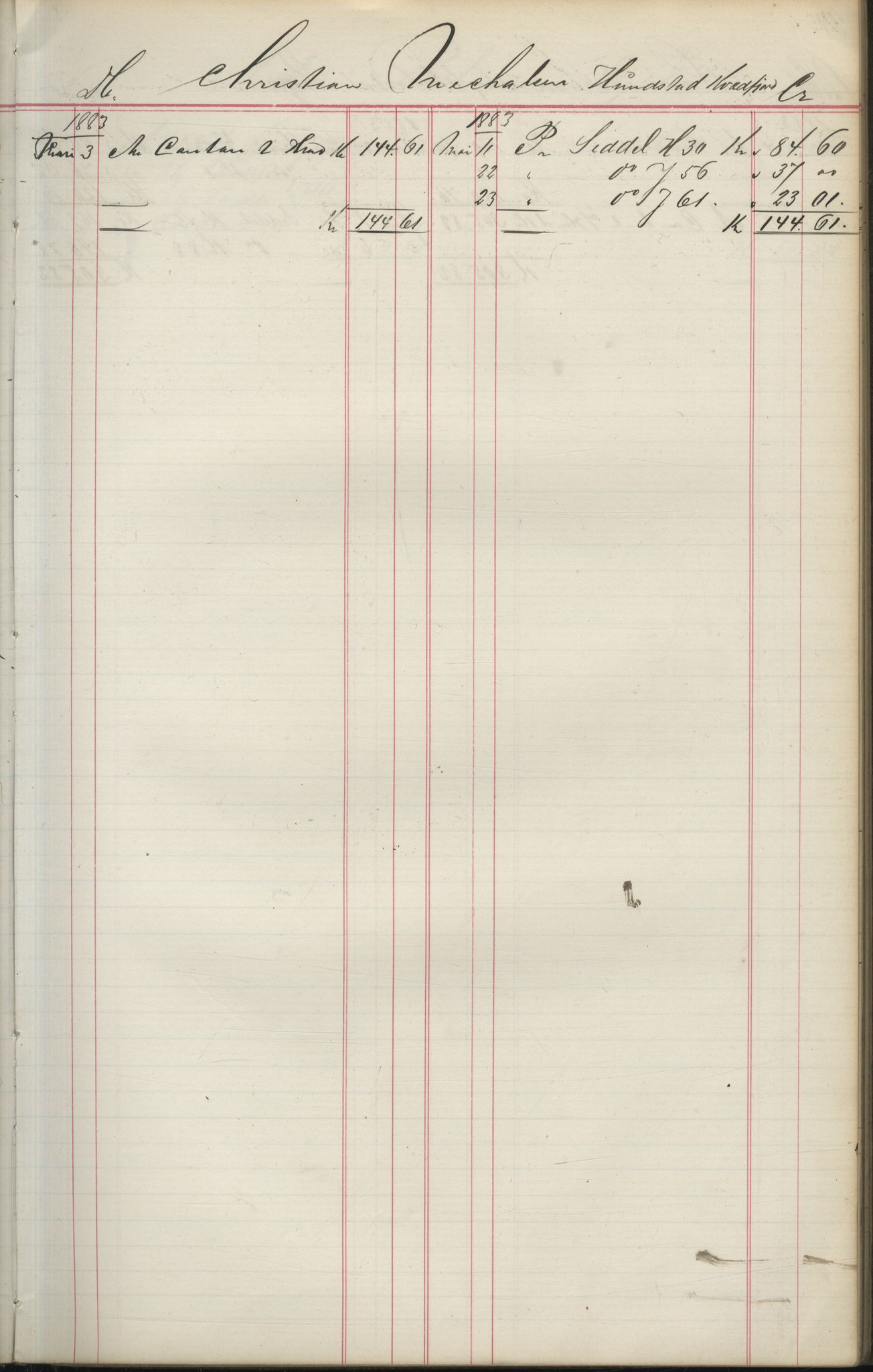 Brodtkorb handel A/S, VAMU/A-0001/F/Fa/L0004/0001: Kompanibøker. Utensogns / Compagnibog for Udensogns Fiskere No 15. Fra A - H, 1882-1895, s. 93