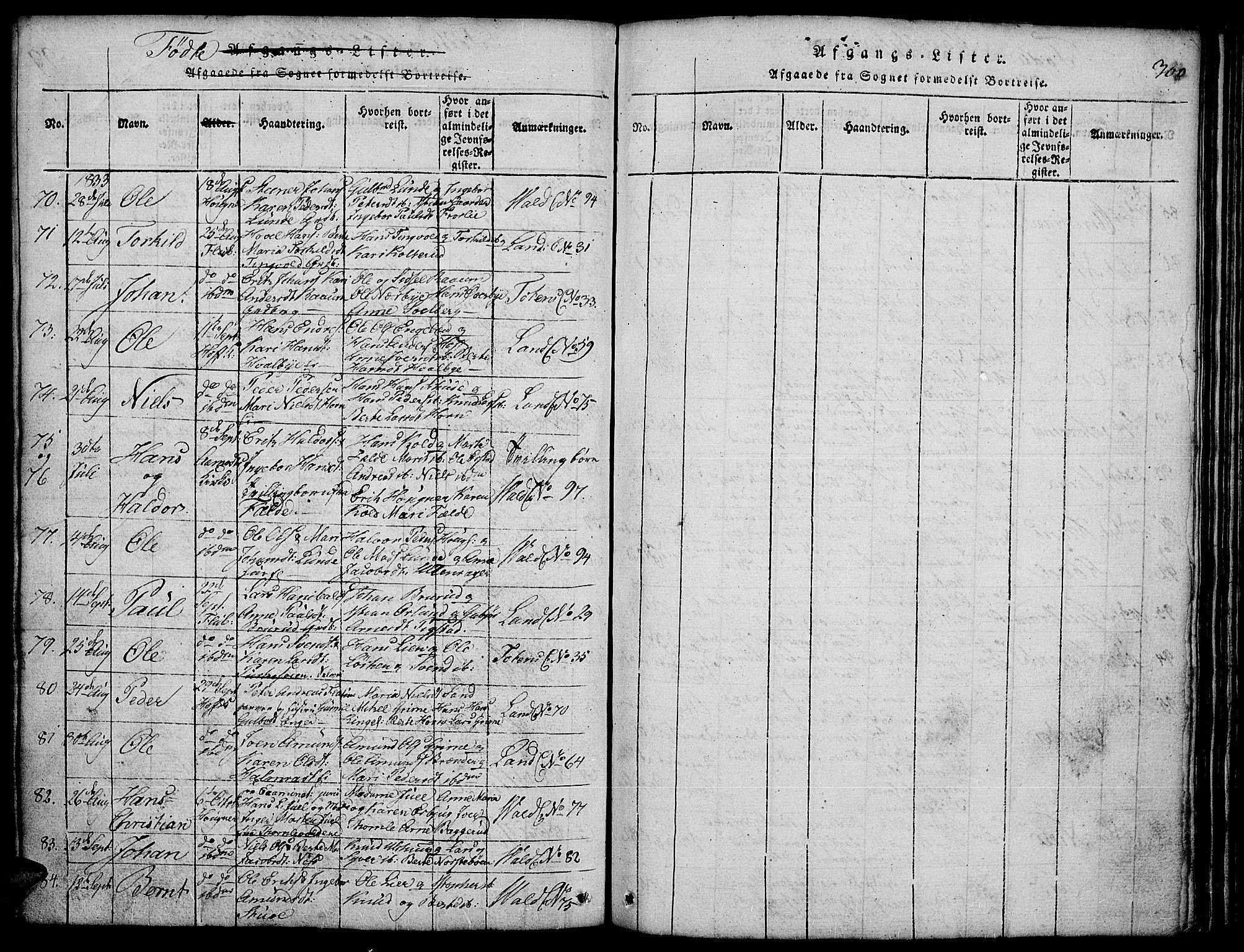 Land prestekontor, SAH/PREST-120/H/Ha/Hab/L0001: Klokkerbok nr. 1, 1814-1833, s. 300