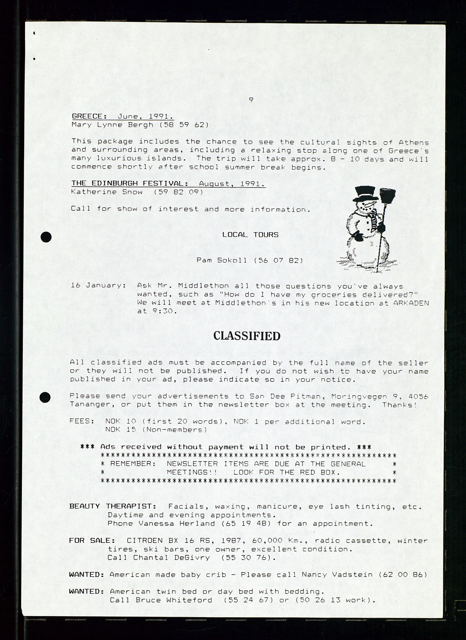 PA 1547 - Petroleum Wives Club, AV/SAST-A-101974/X/Xa/L0003: Newsletter, 1988-1994